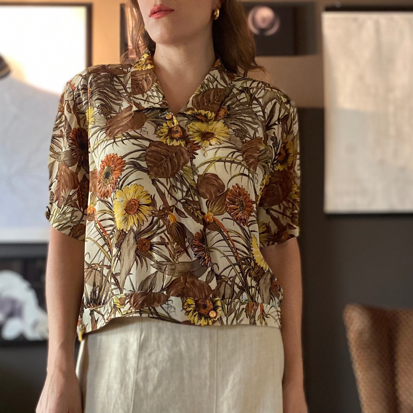 Camicia in seta fantasia