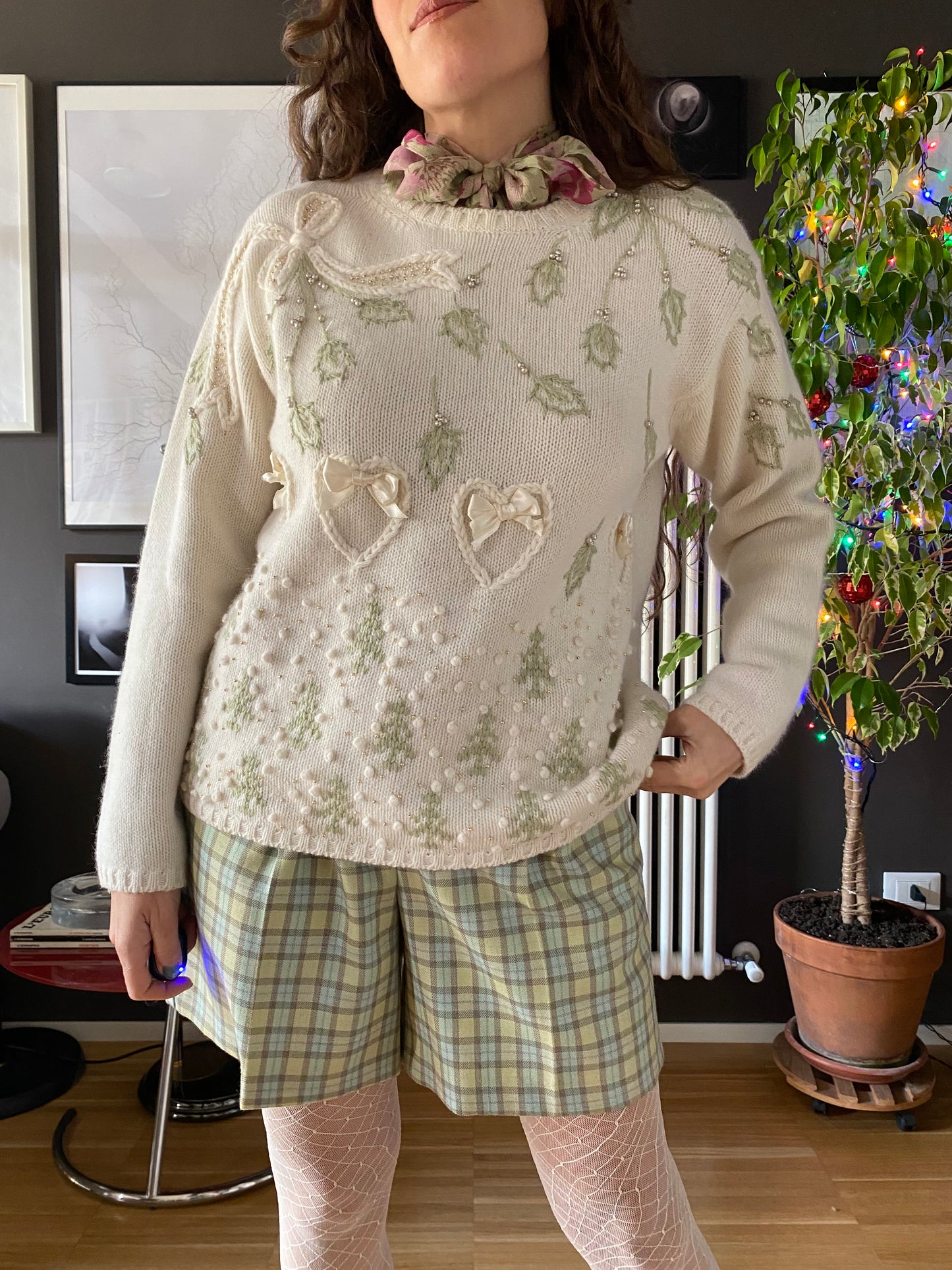 Maglione natalizio lana e angora