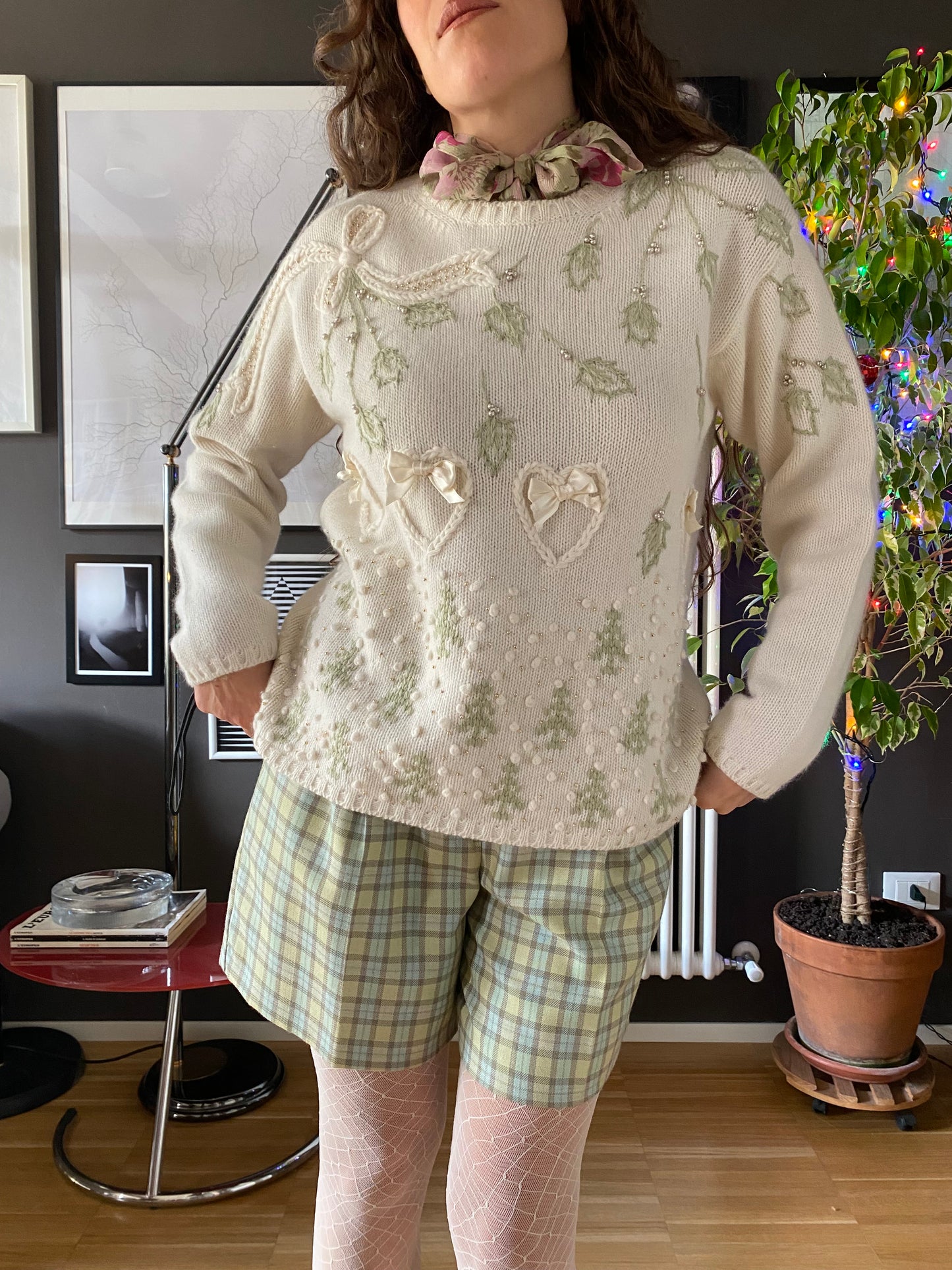 Maglione natalizio lana e angora