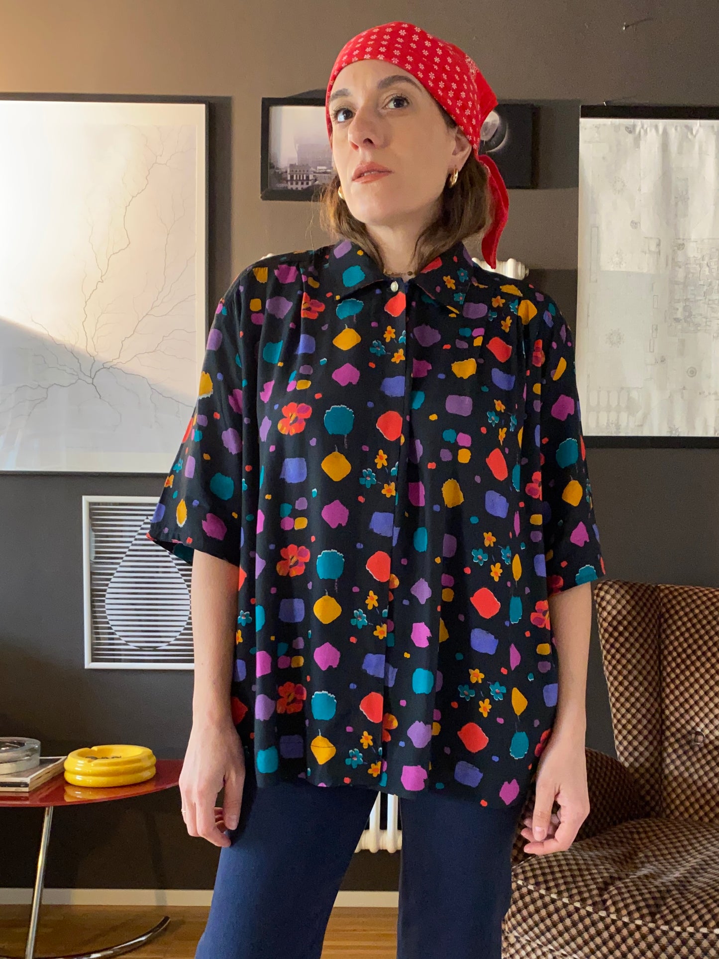 Camicia anni 90 multicolor