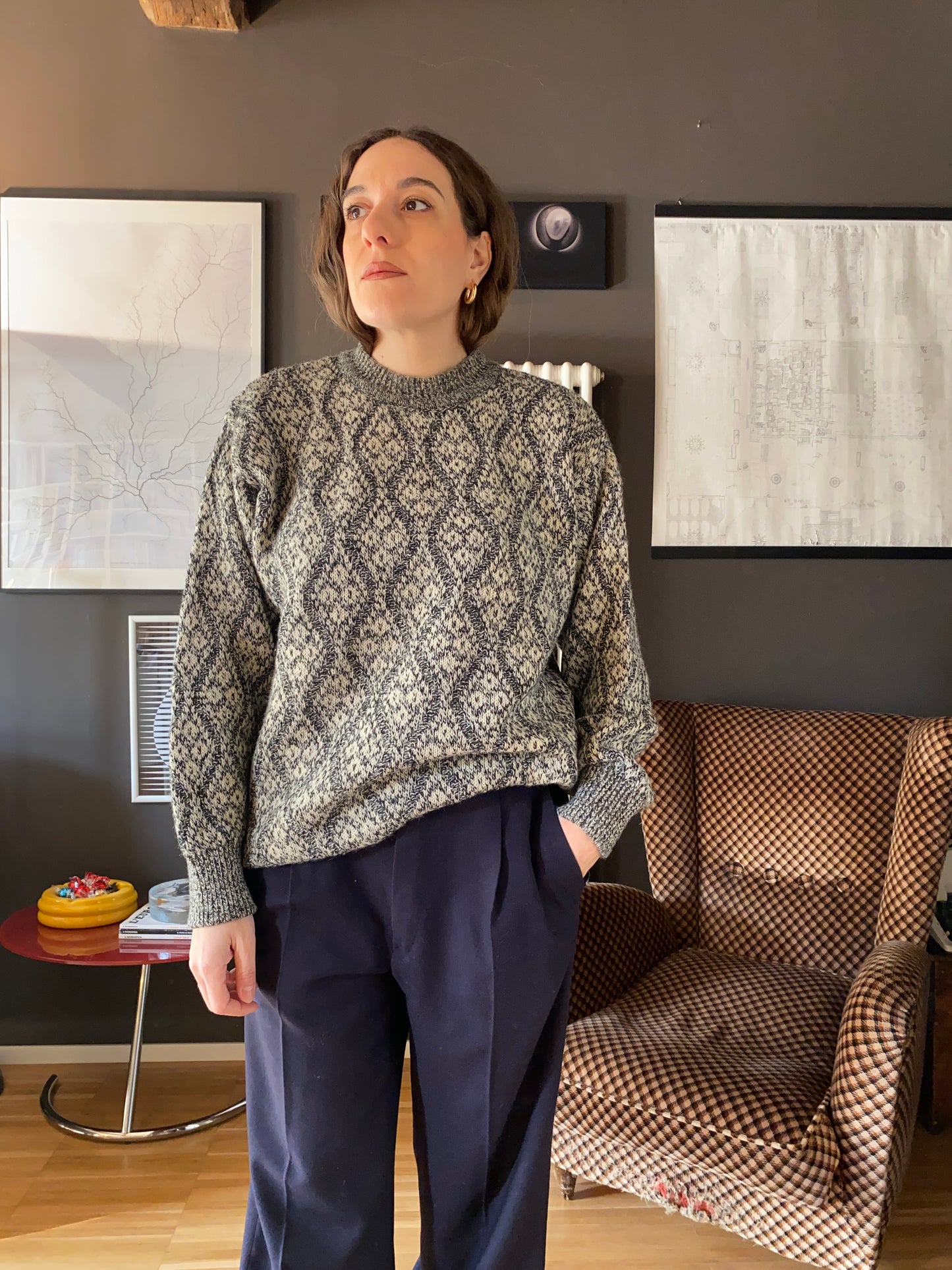 Maglione melange girocollo