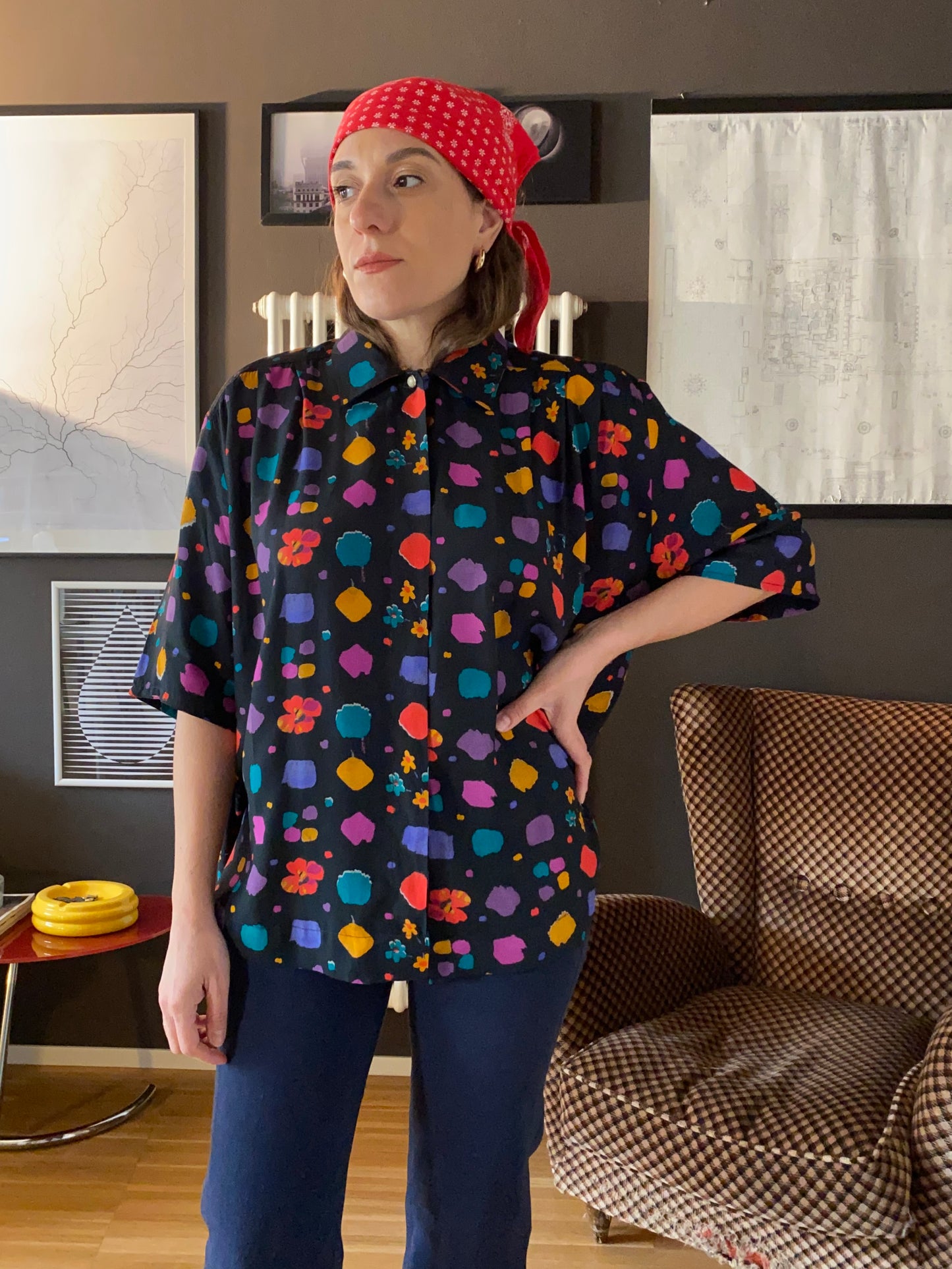 Camicia anni 90 multicolor