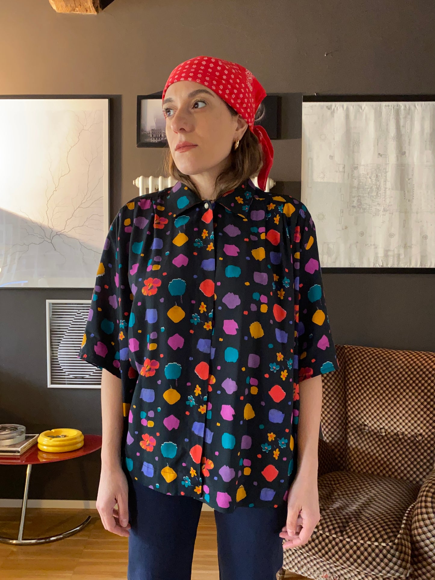 Camicia anni 90 multicolor