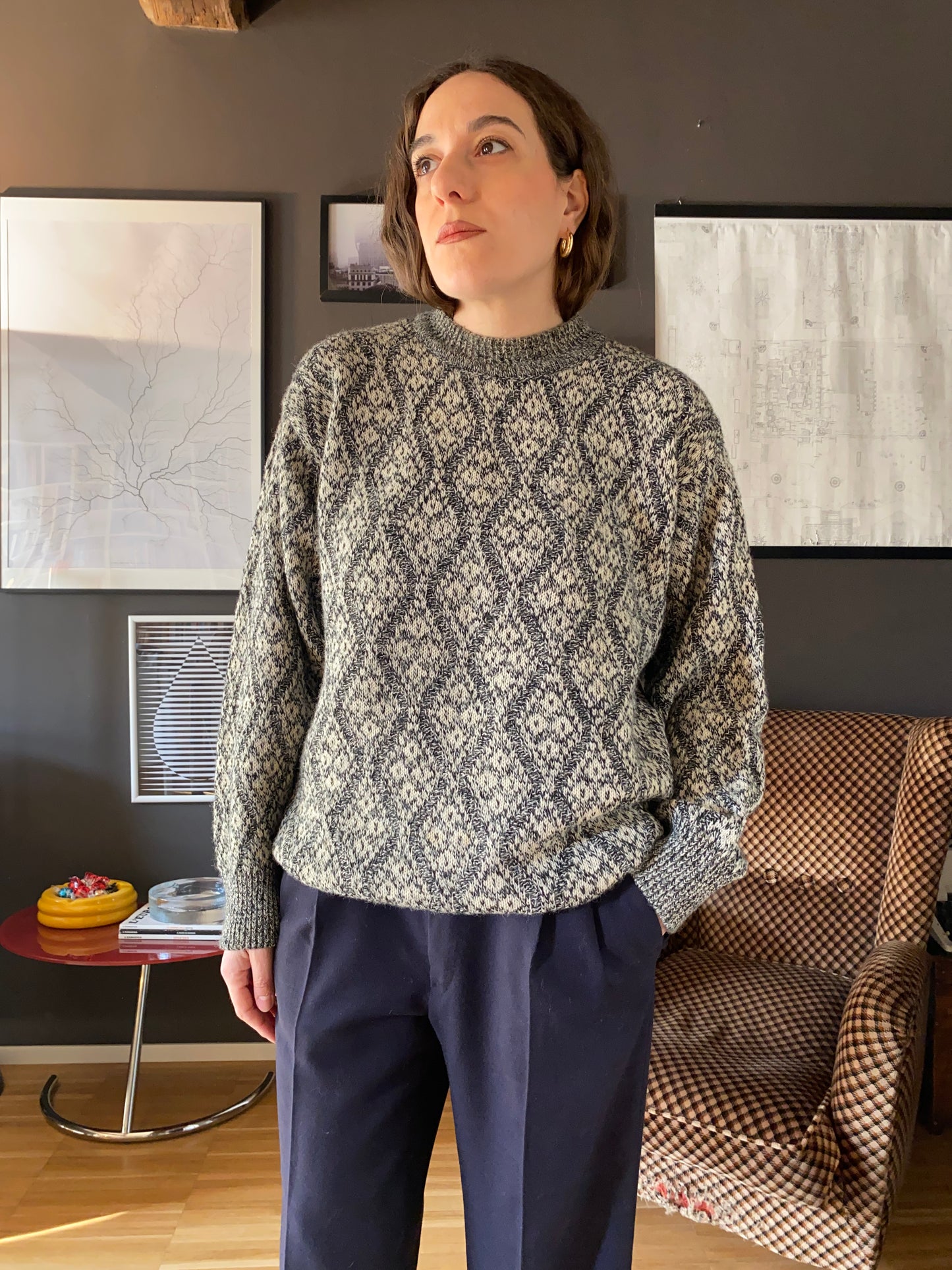 Maglione melange girocollo