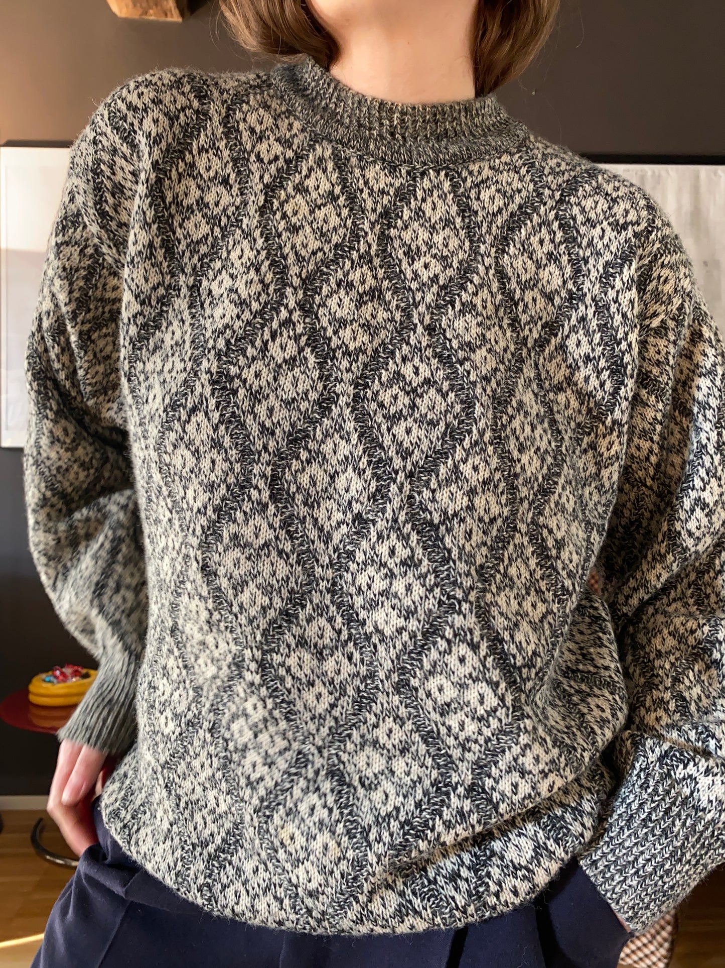 Maglione melange girocollo