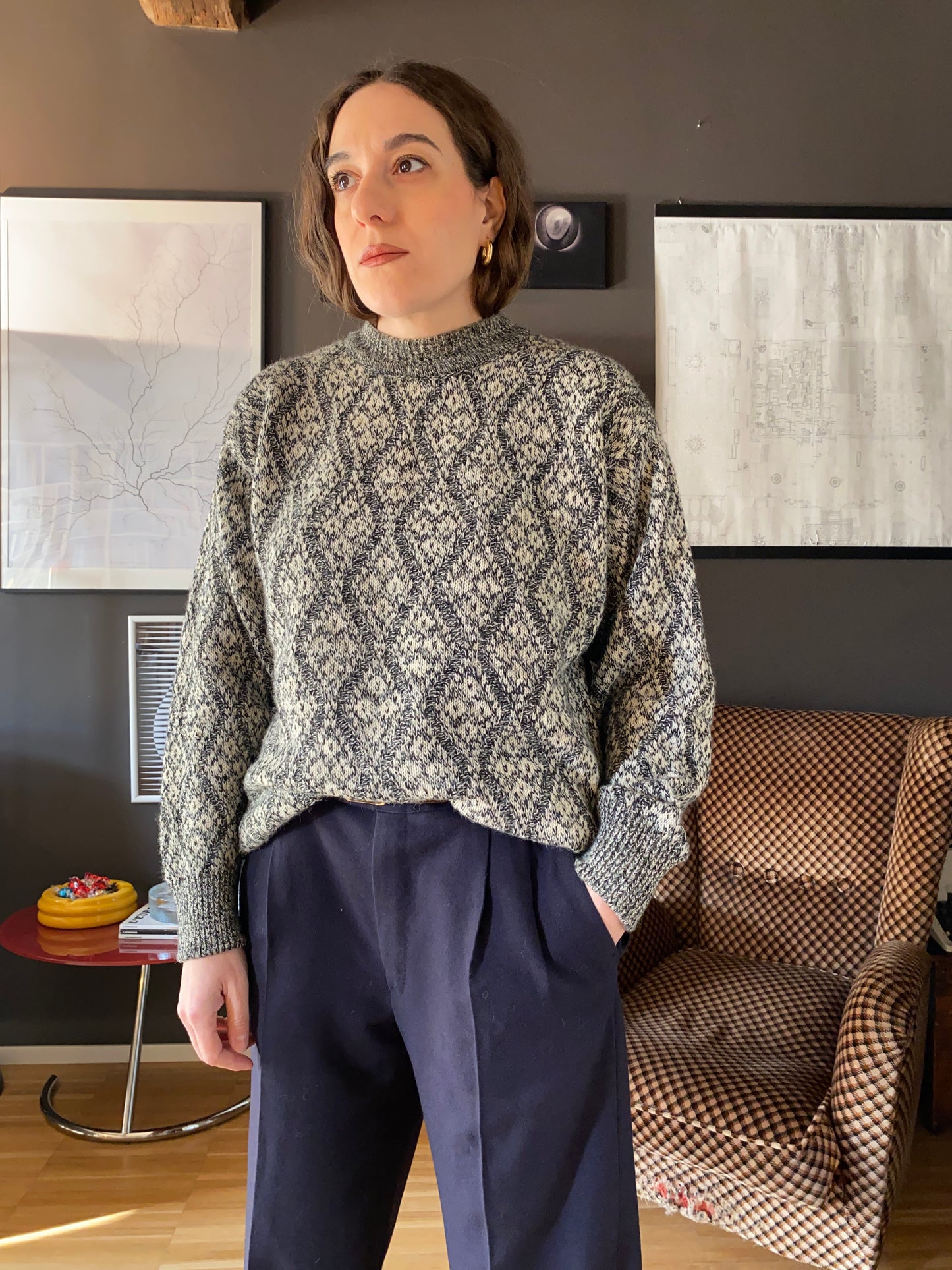 Maglione melange girocollo