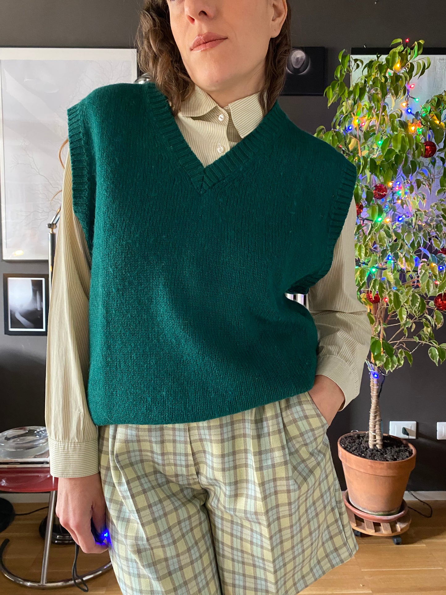 Gilet verde lana