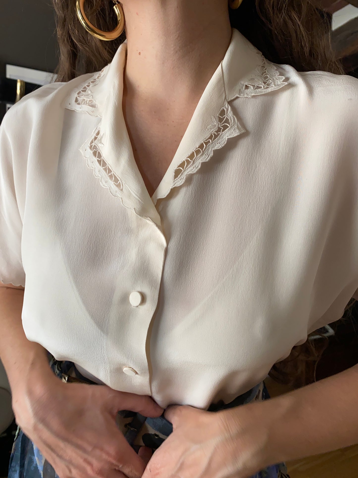 Camicia in seta con ricami