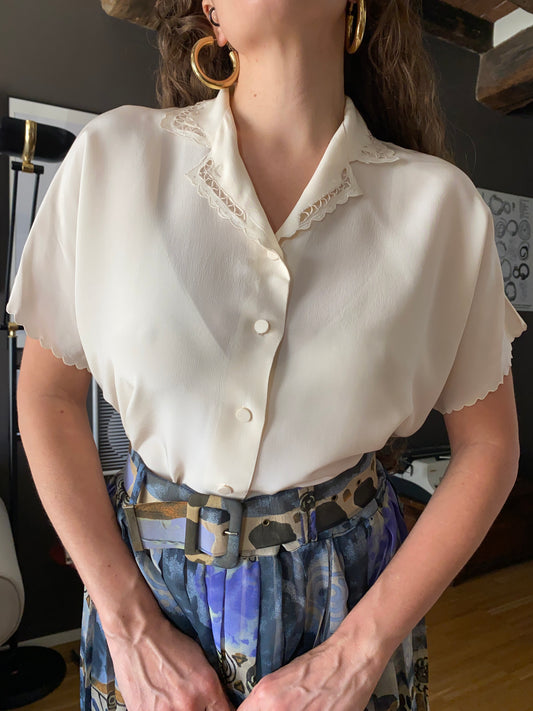 Camicia in seta con ricami