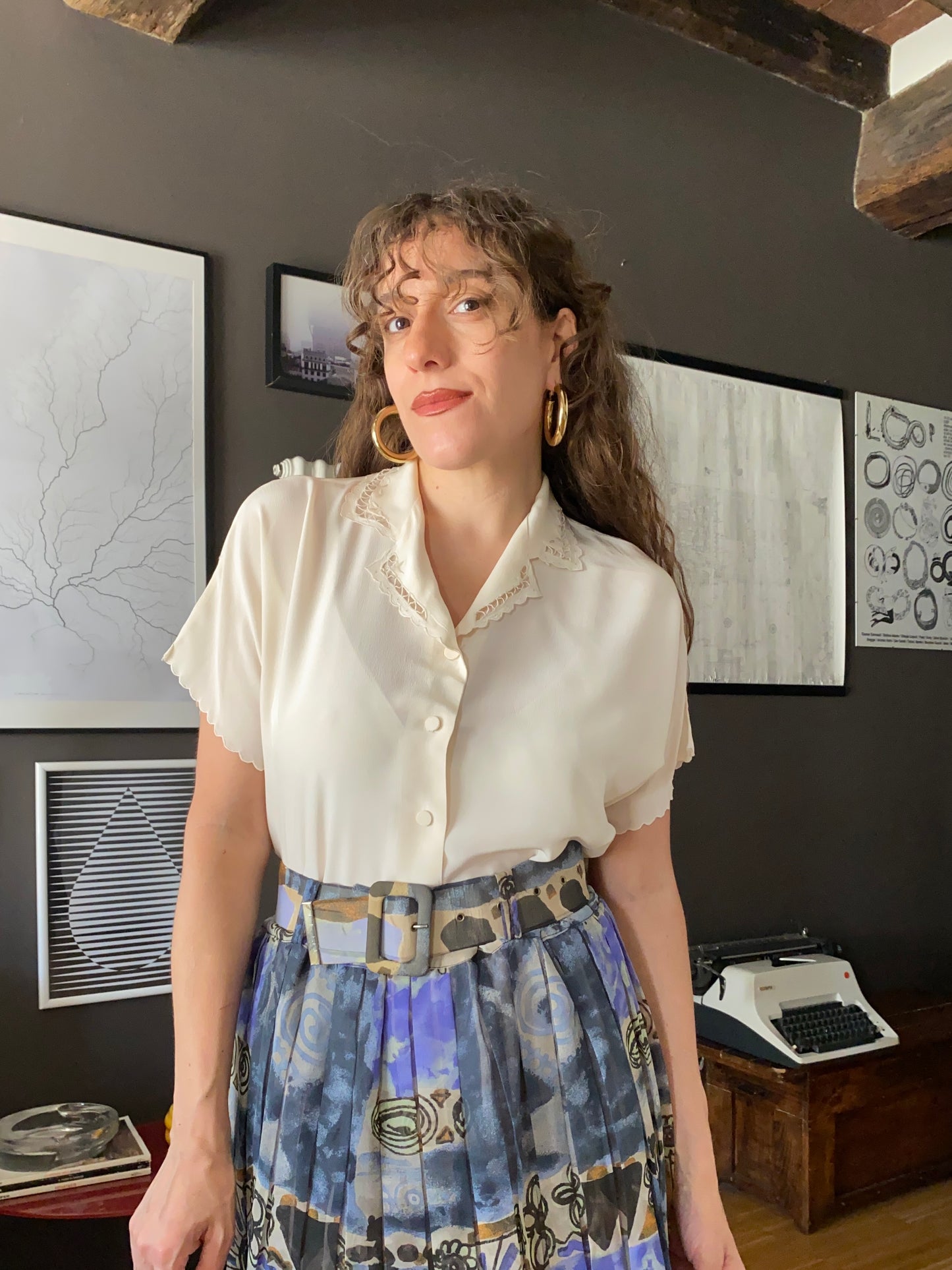 Camicia in seta con ricami
