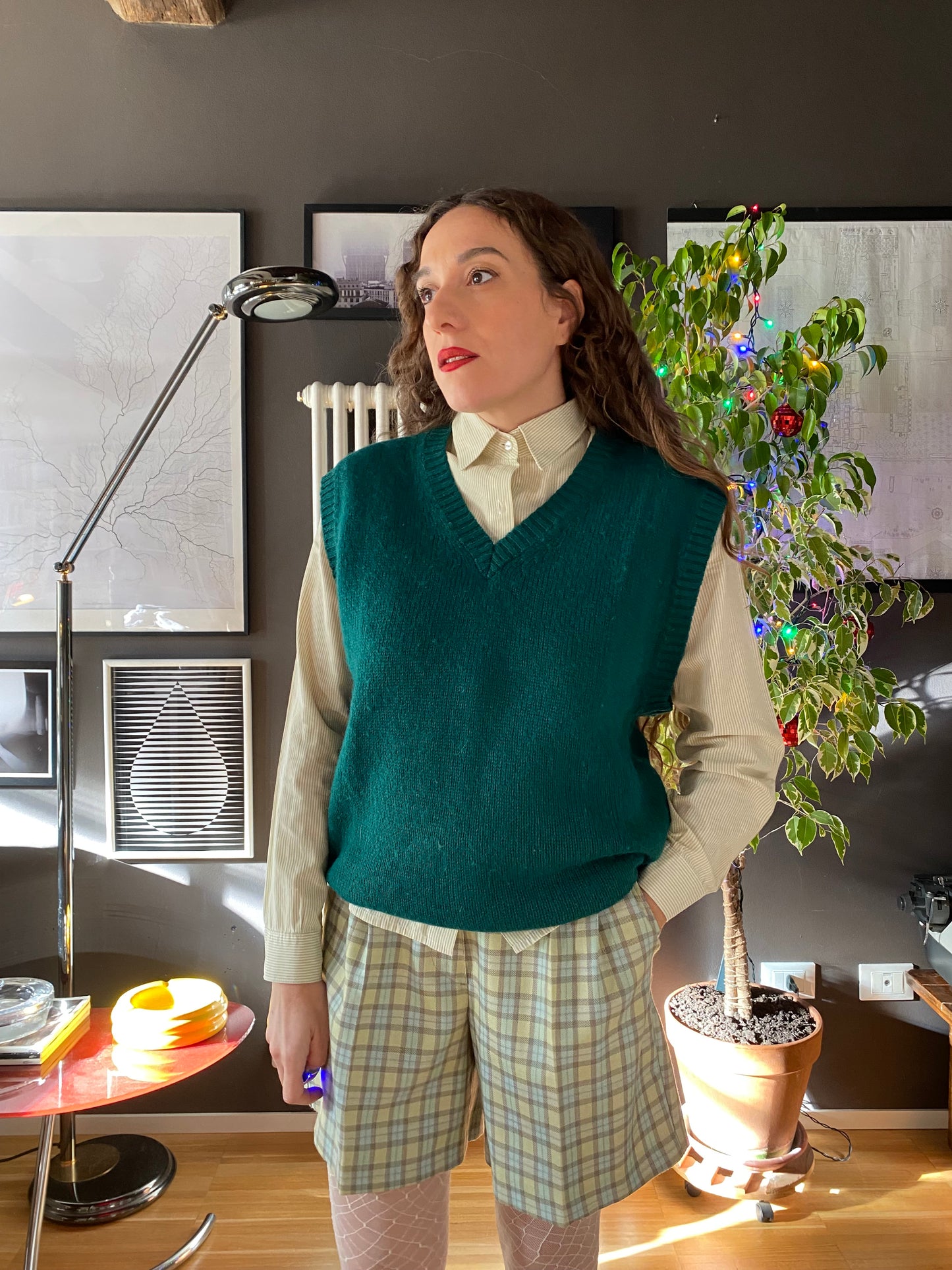 Gilet verde lana