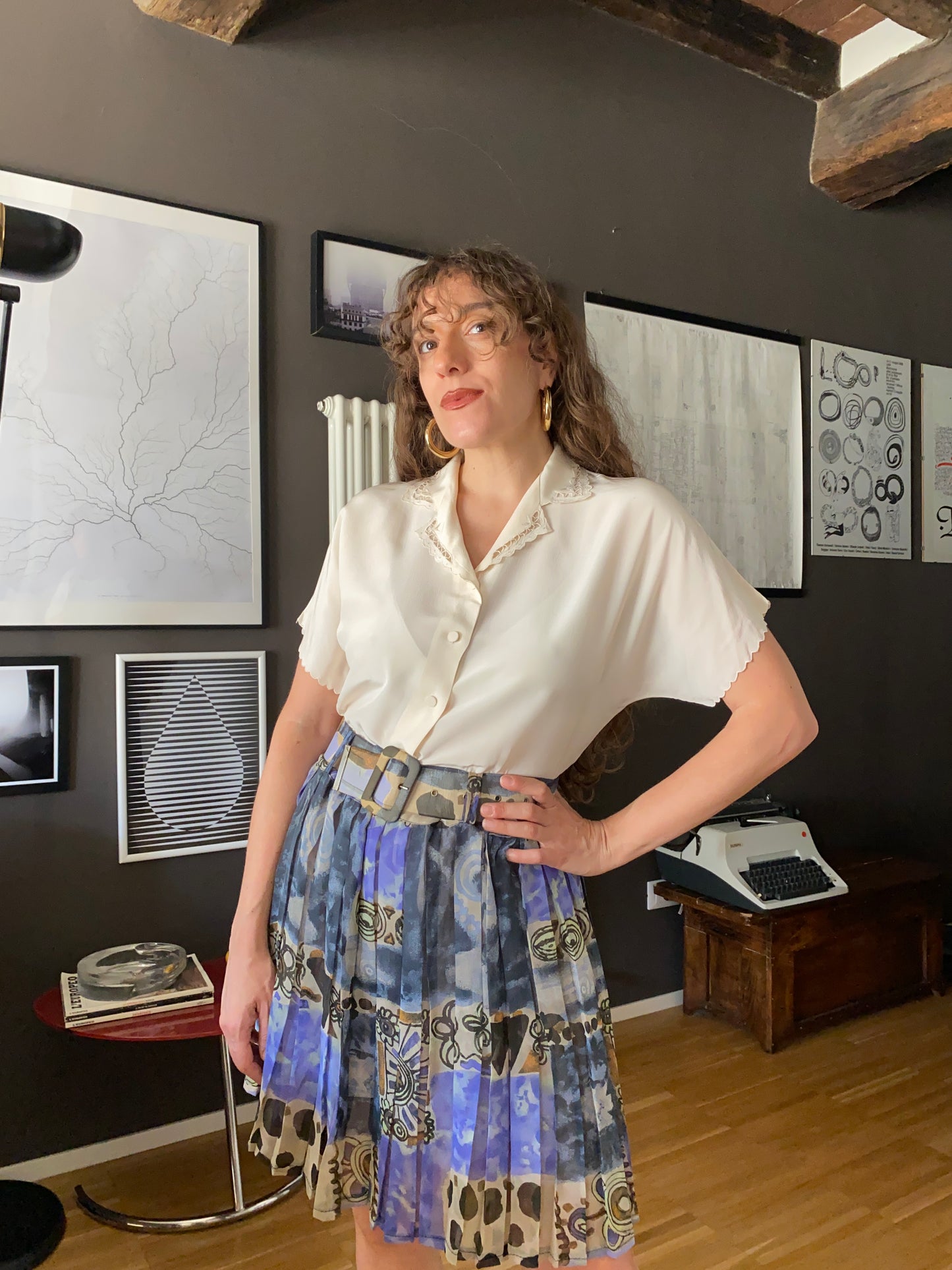 Camicia in seta con ricami
