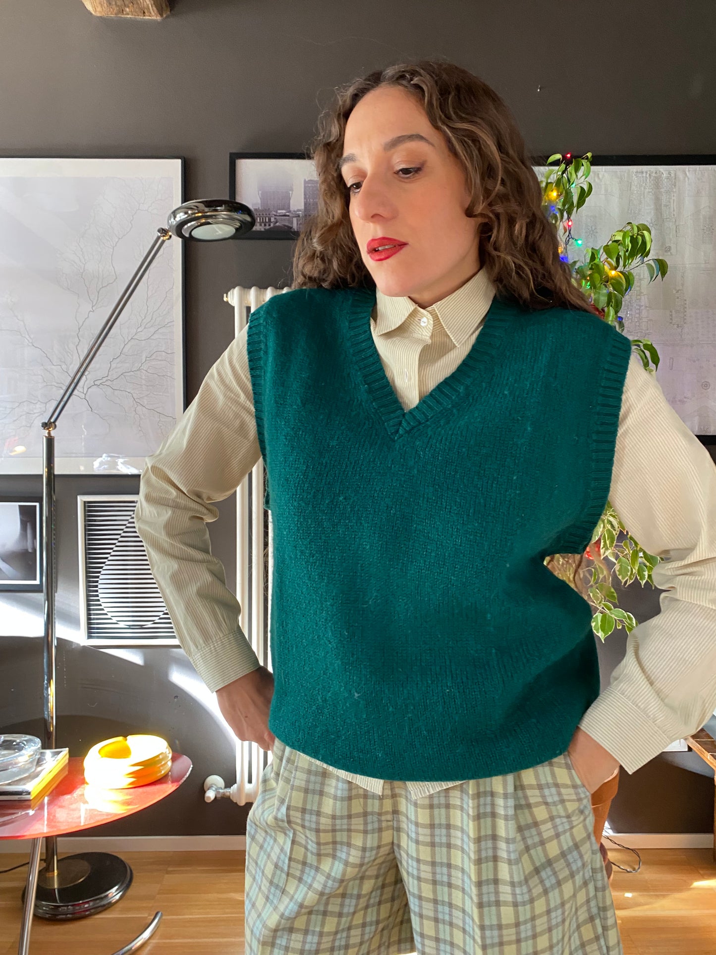 Gilet verde lana