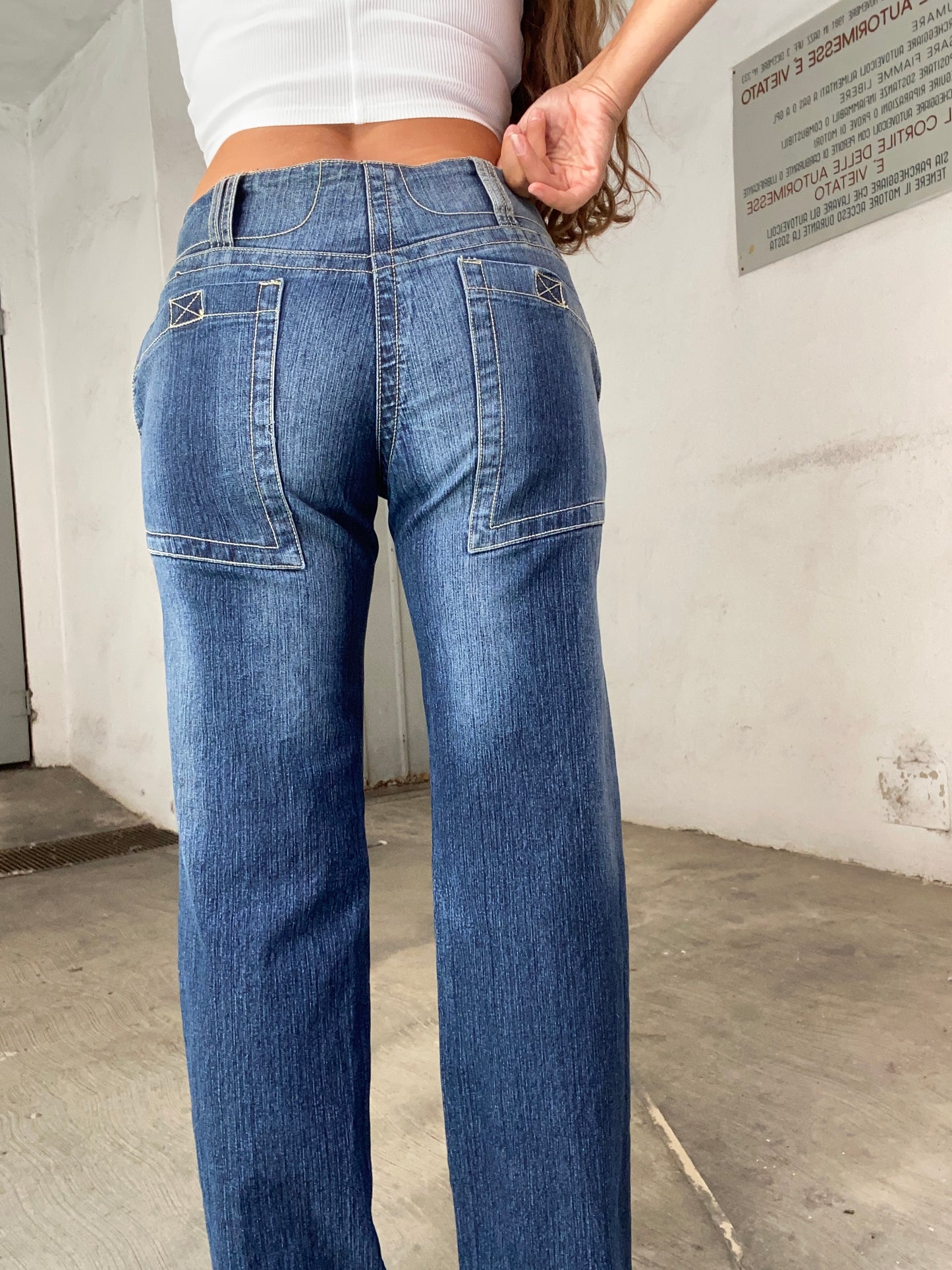 Jeans gamba ampia anni 2000 vita bassa