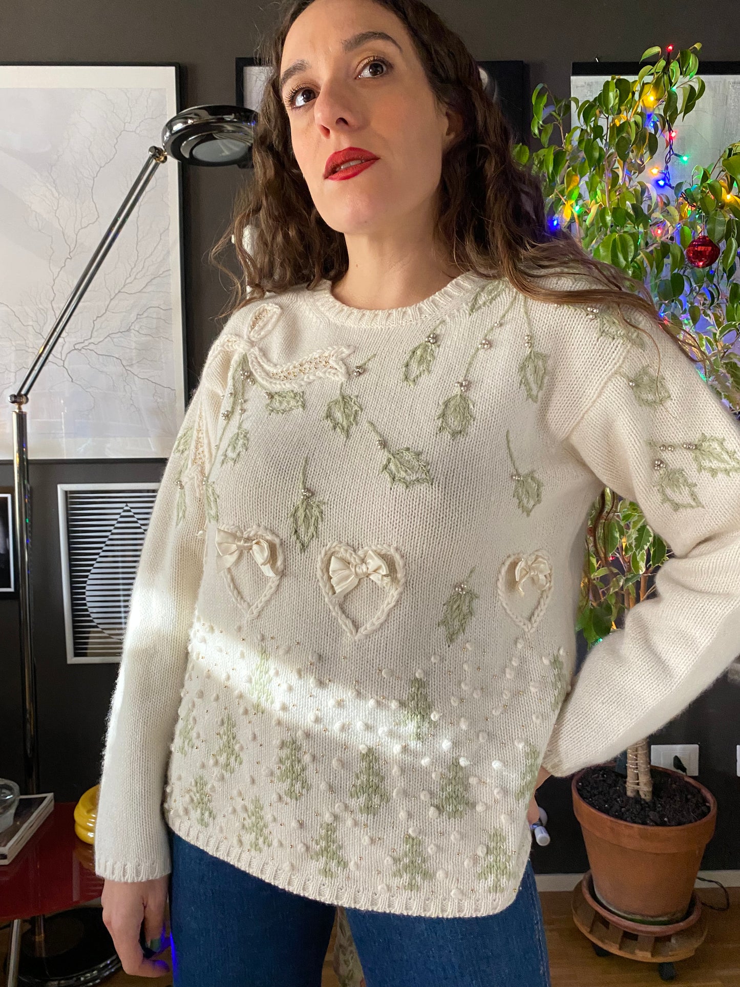 Maglione natalizio lana e angora