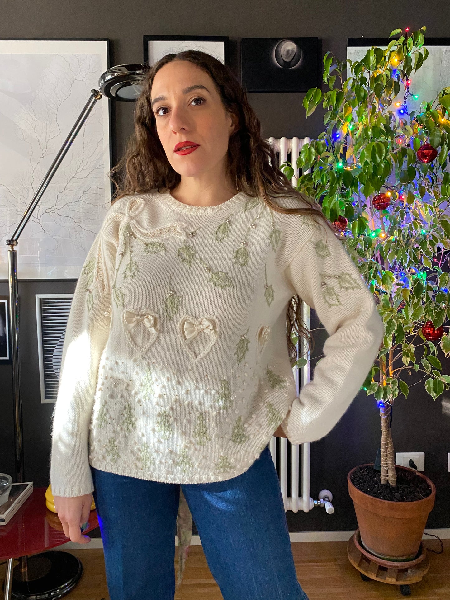 Maglione natalizio lana e angora