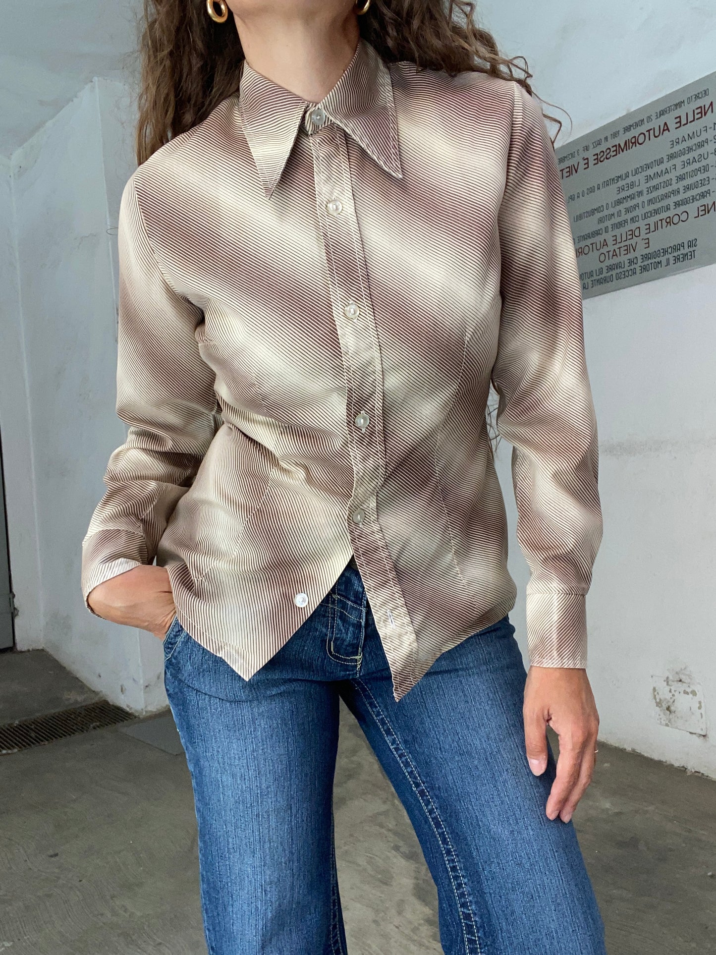 Camicia anni 70 a righe