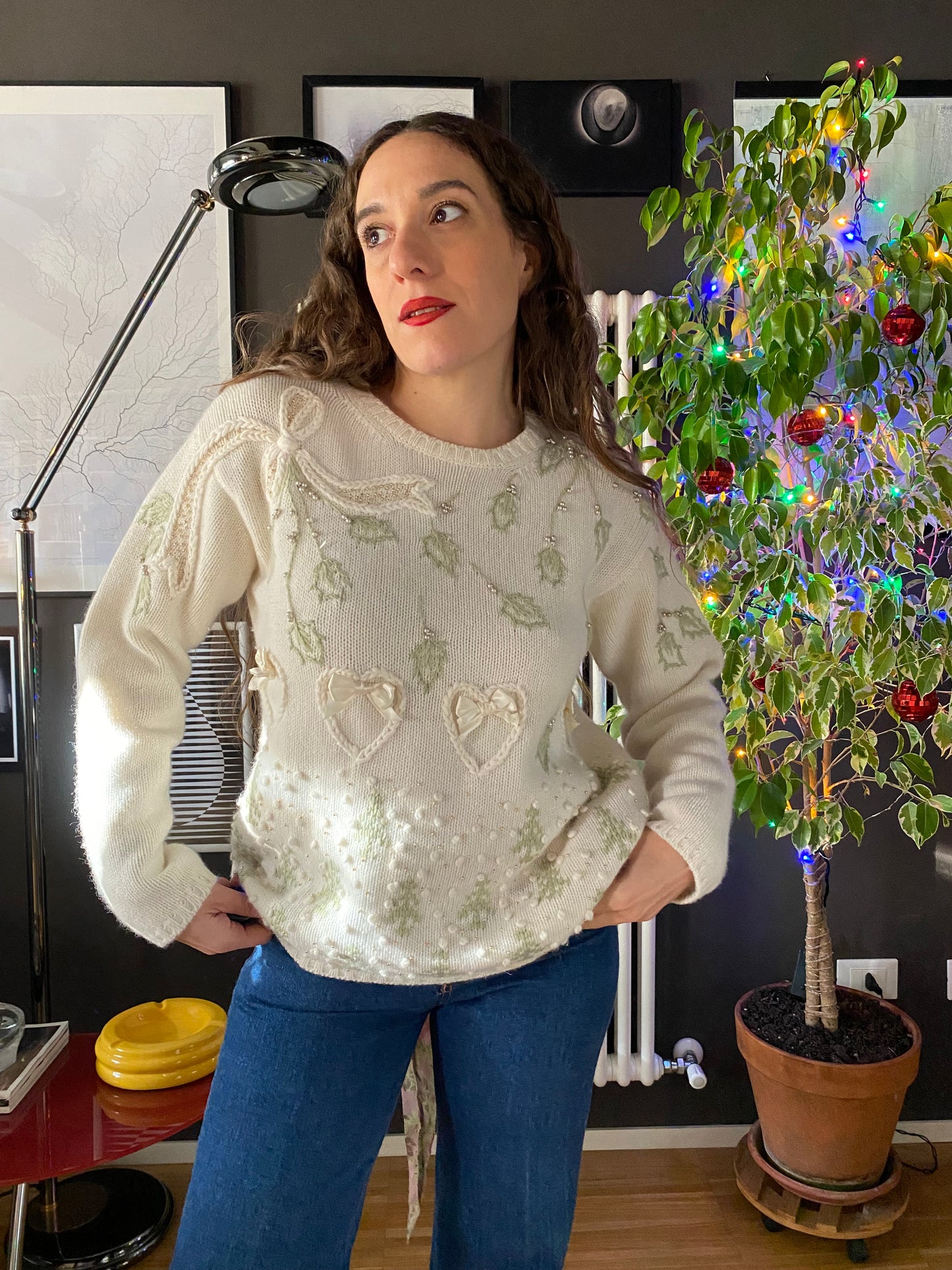 Maglione natalizio lana e angora