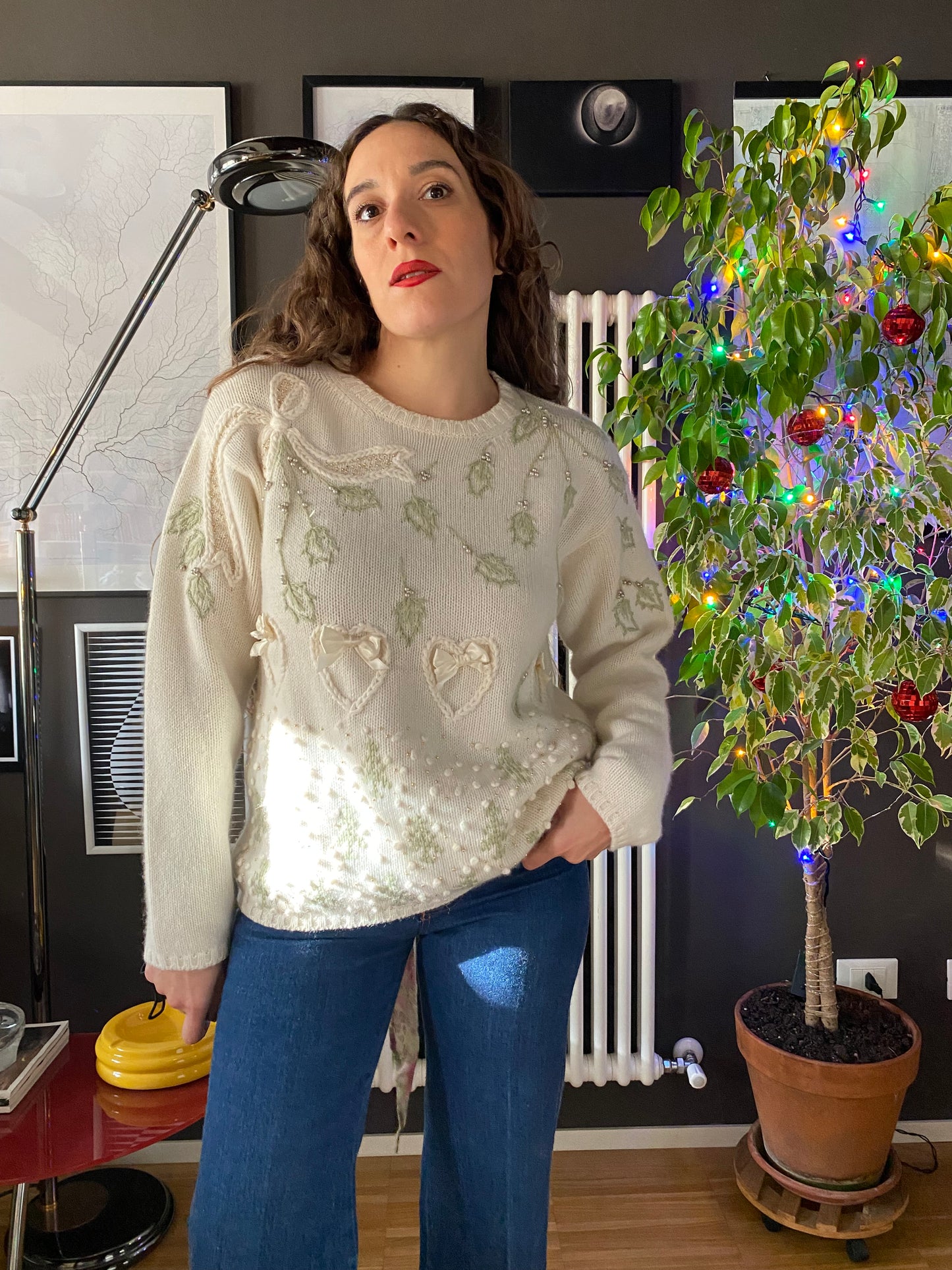 Maglione natalizio lana e angora