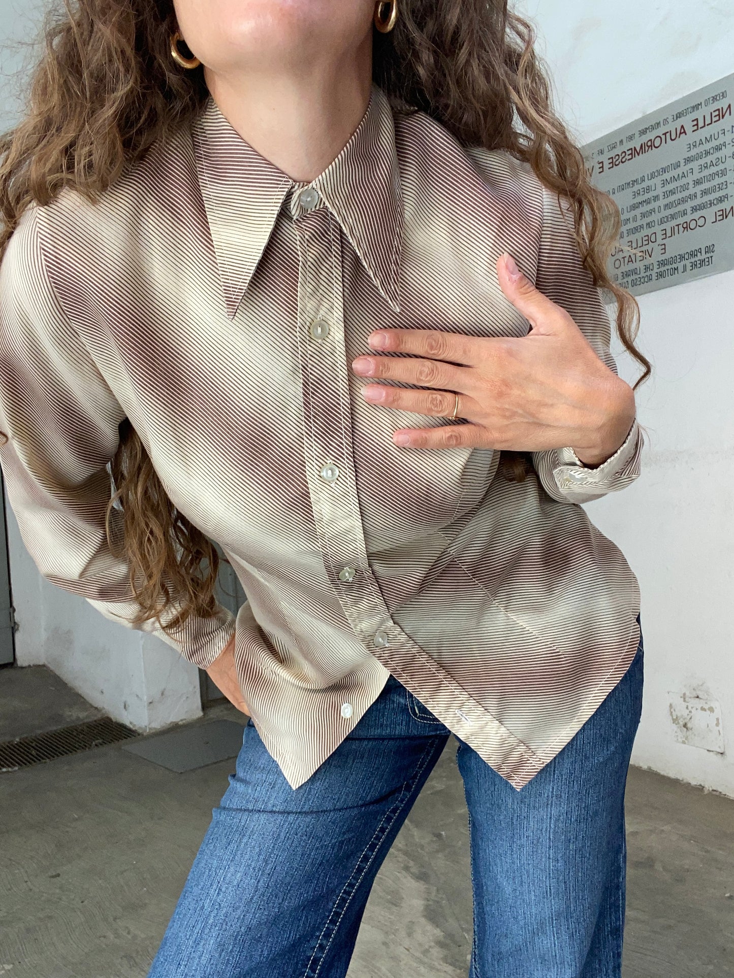 Camicia anni 70 a righe