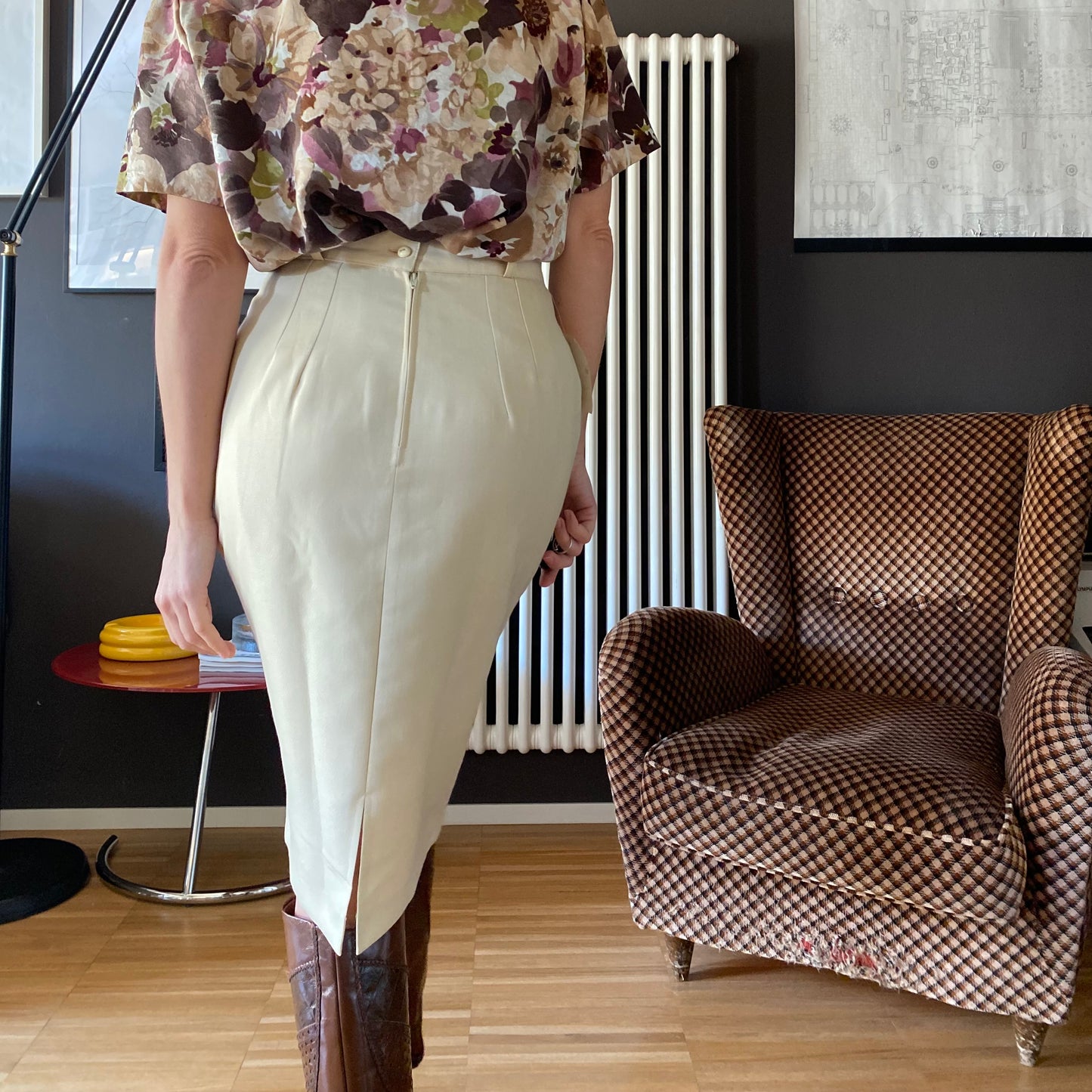 Gonna longuette beige