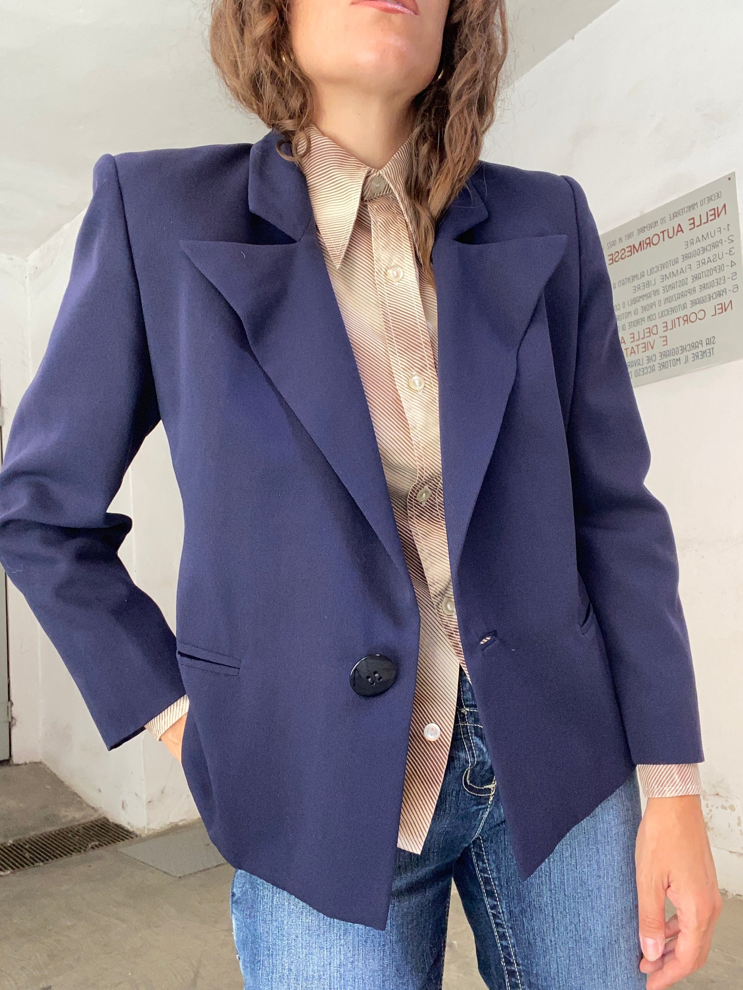 Blazer corto blu