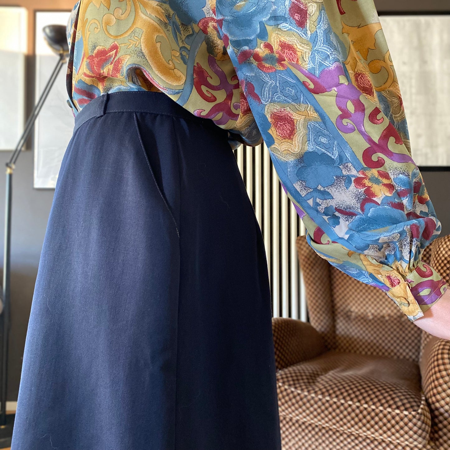 Gonna a trapezio blu