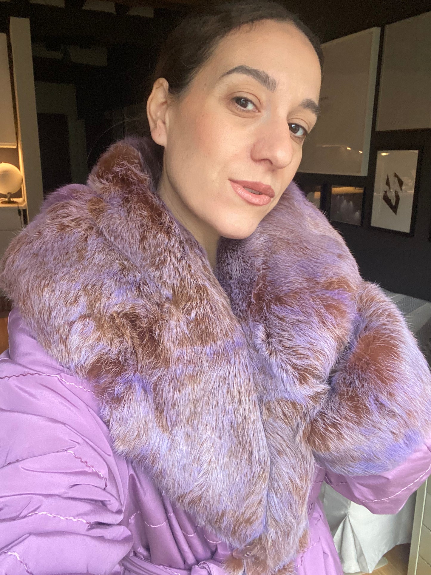 Cappotto vintage lilla con pelliccia fairy