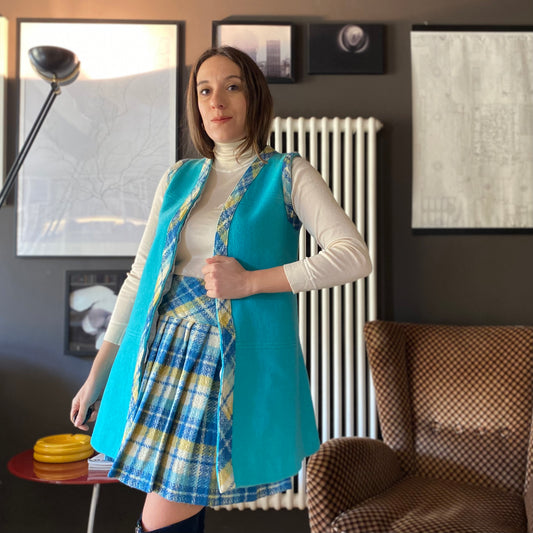 Completo gilet e gonna anni 70 sartoriale