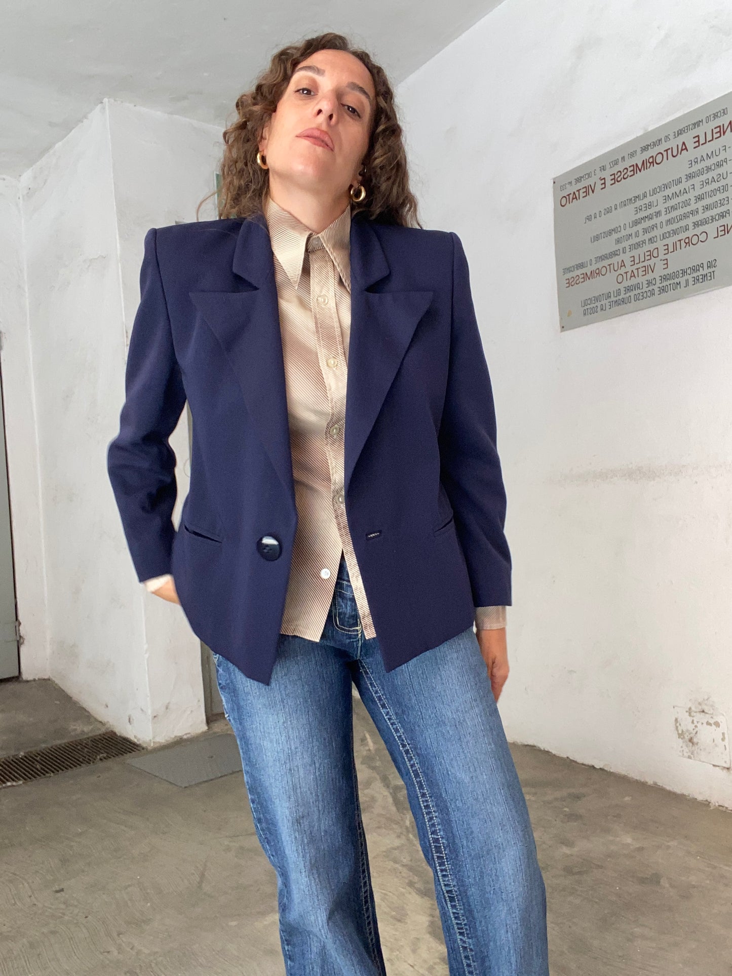 Blazer corto blu