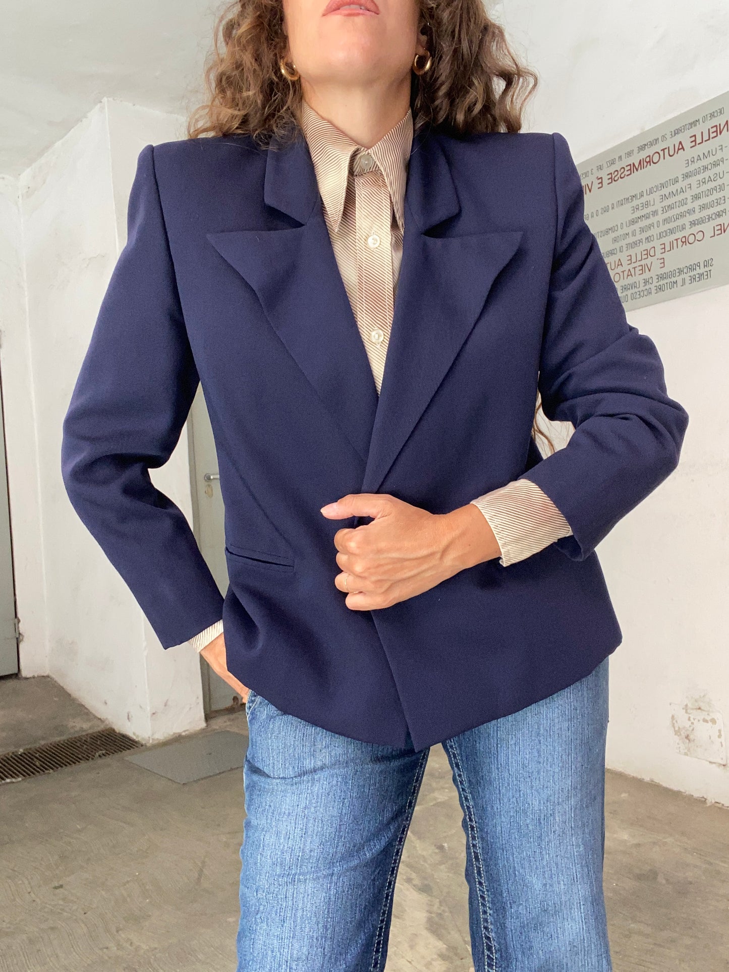 Blazer corto blu