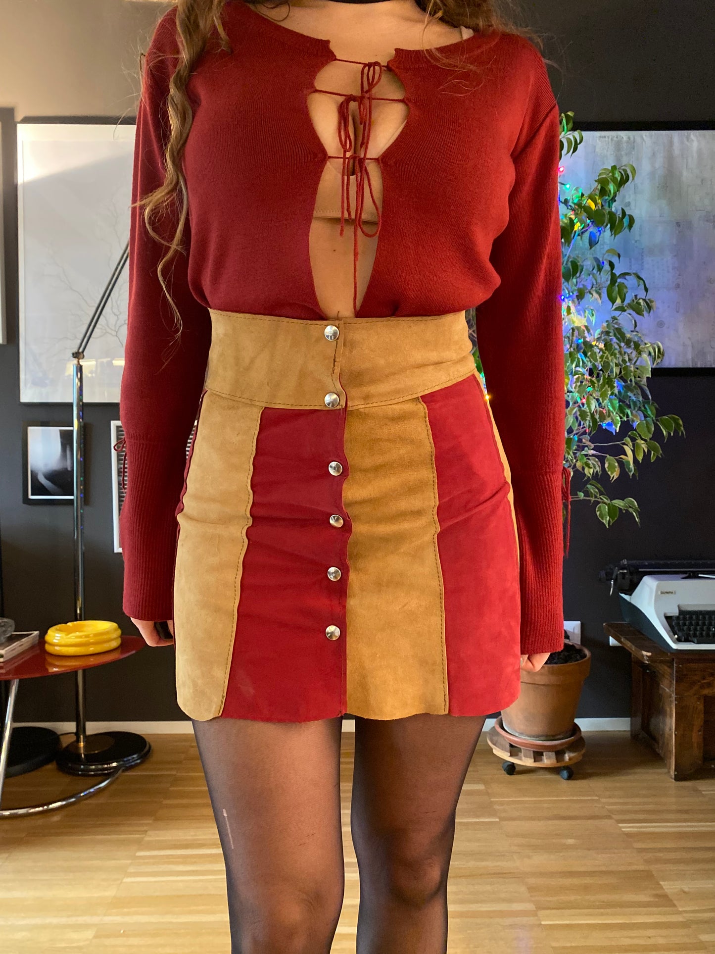 Gonna mini in pelle anni 70