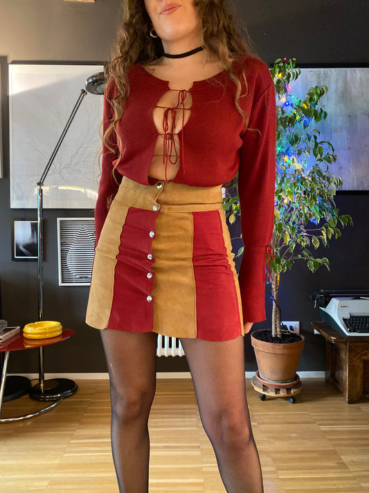 Gonna mini in pelle anni 70