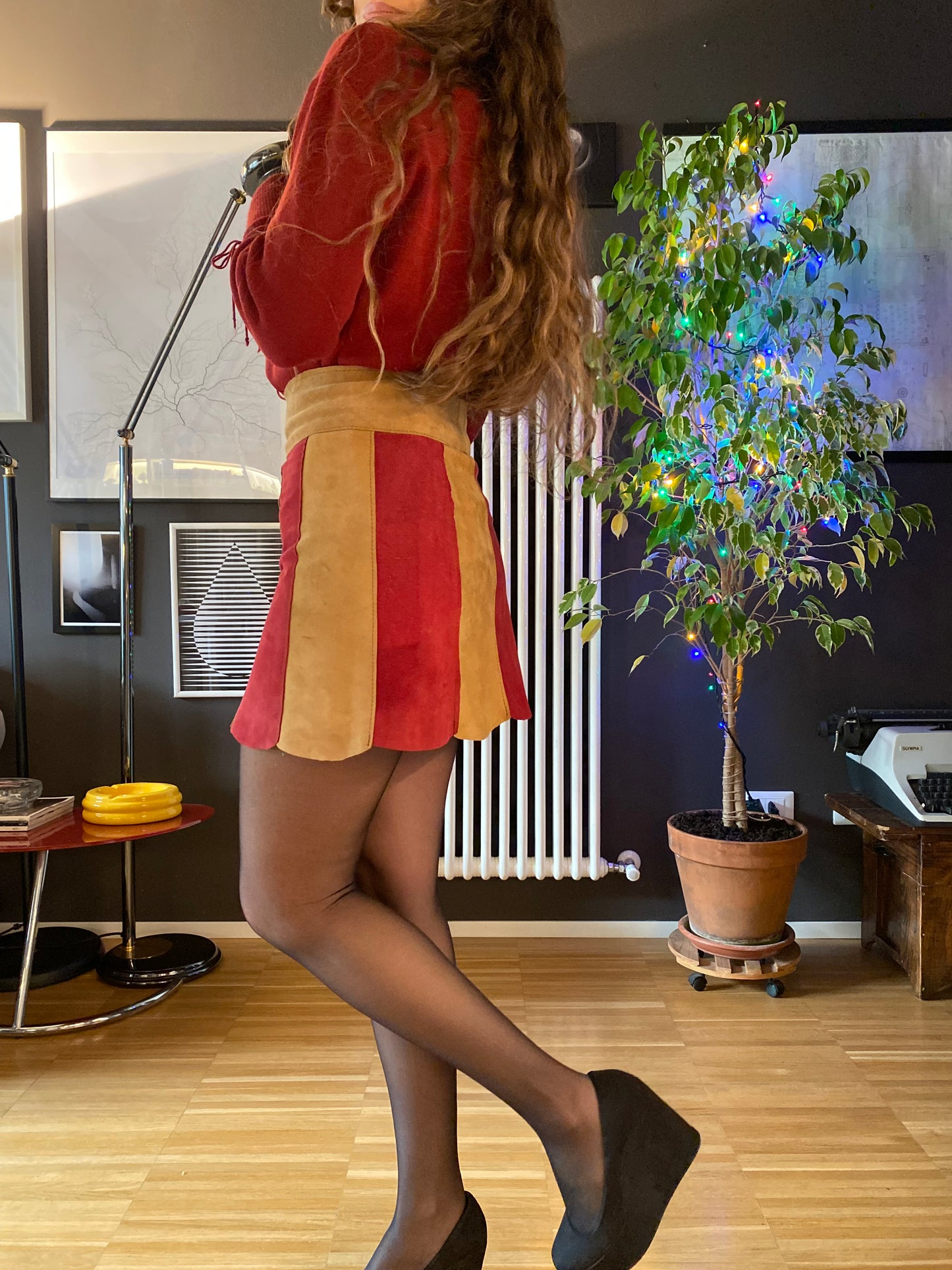 Gonna mini in pelle anni 70