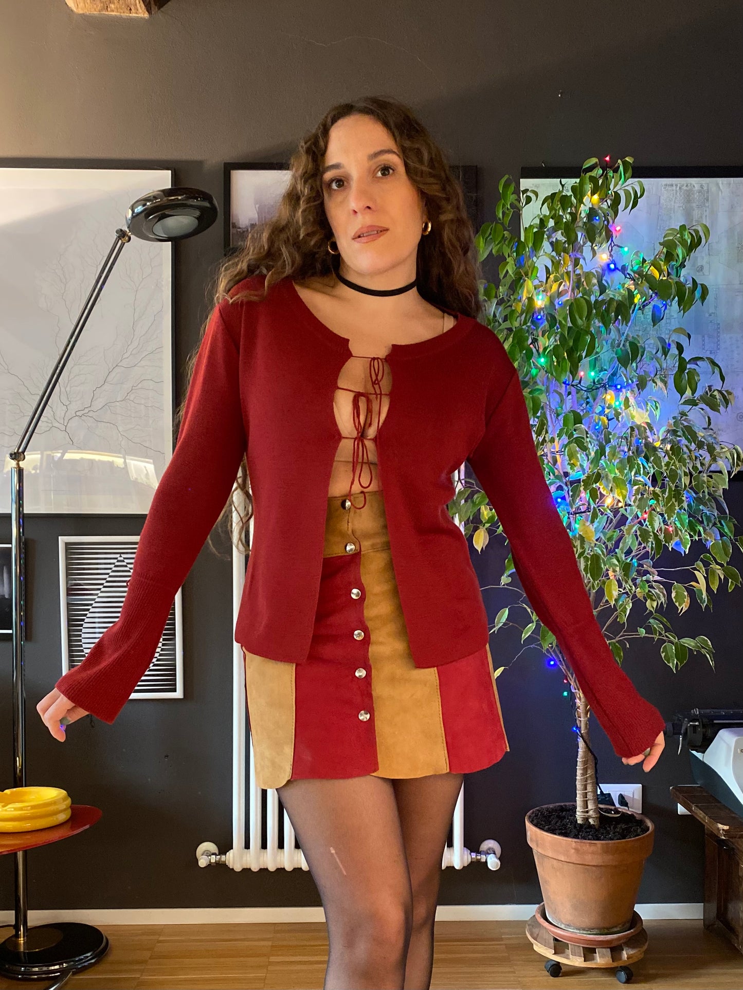 Cardigan misto lana Y2K