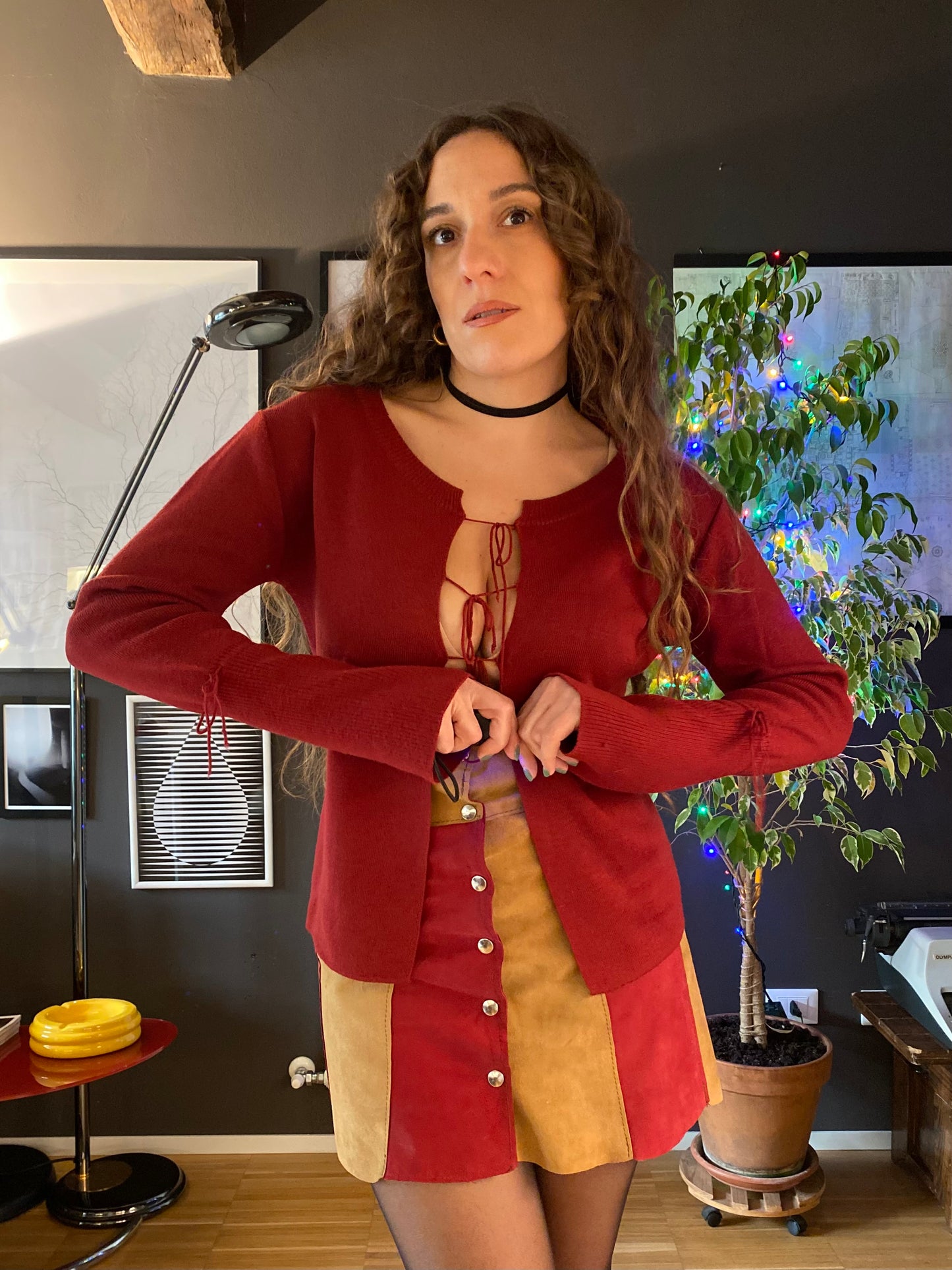 Cardigan misto lana Y2K