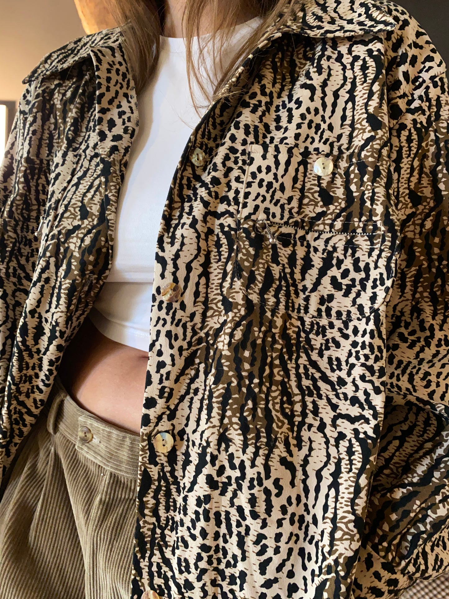 Camicia vintage oversize animalier