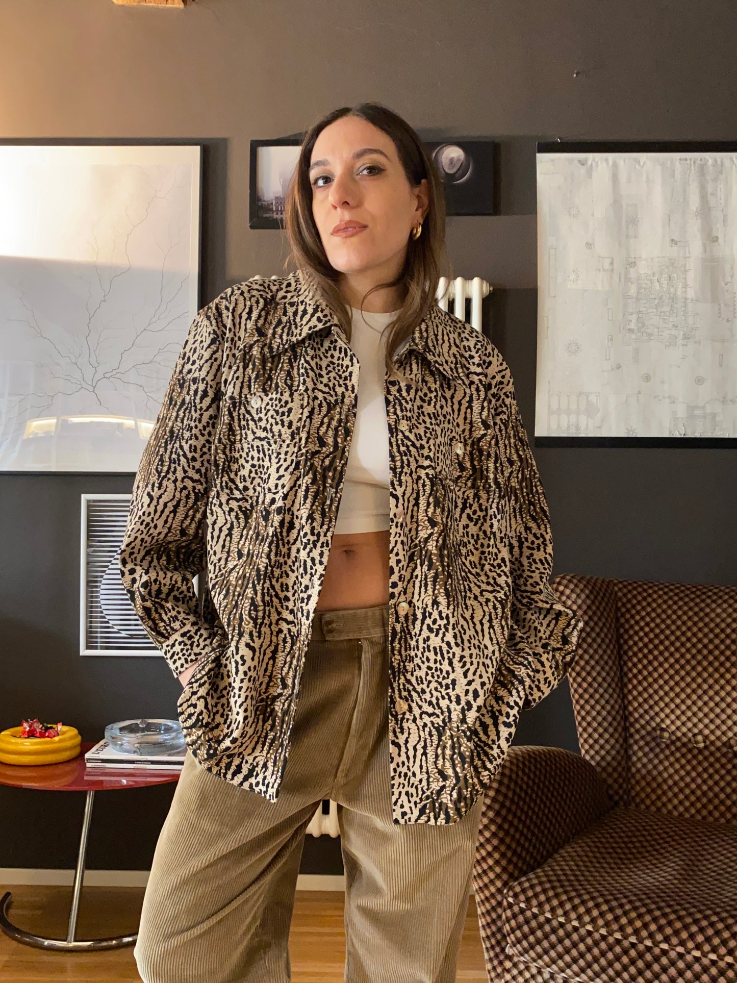 Camicia vintage oversize animalier