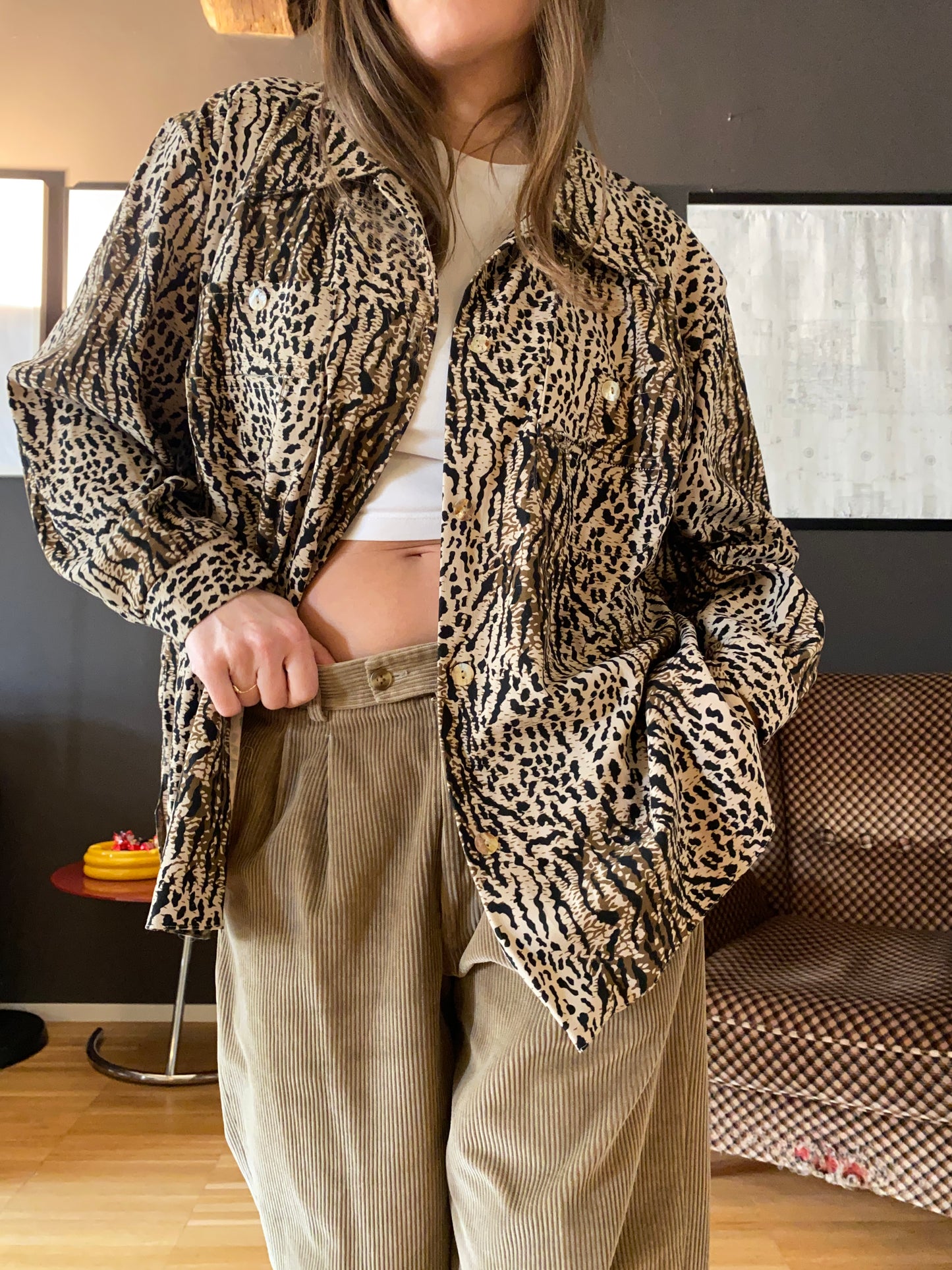Camicia vintage oversize animalier