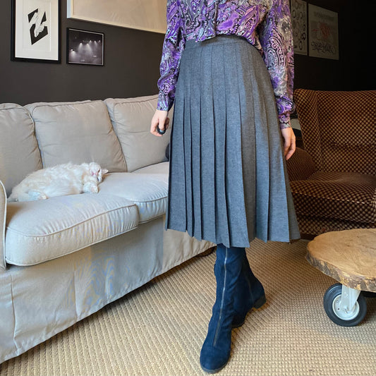 Gonna a pieghe grigia