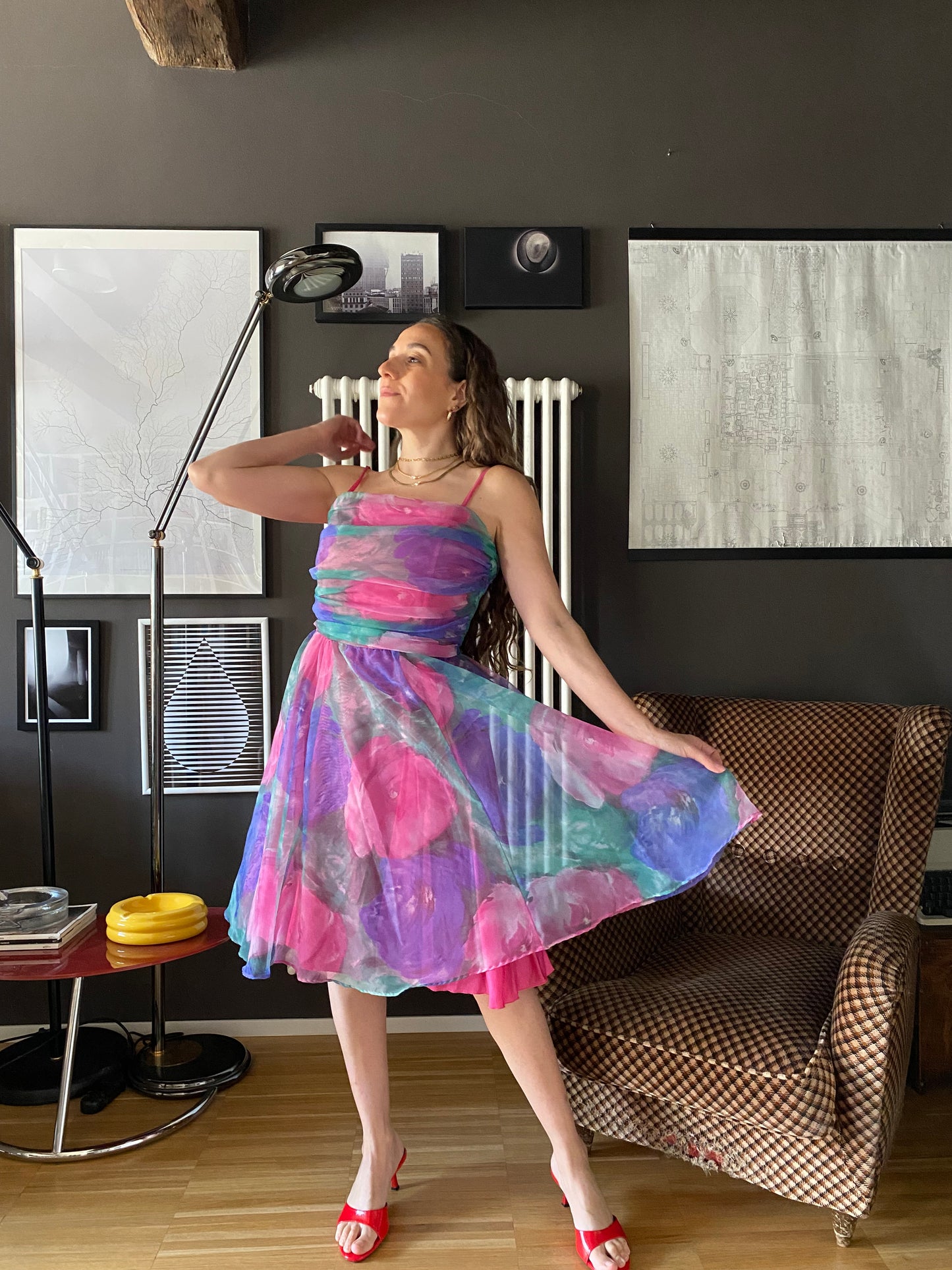 Abito anni 80 multicolor