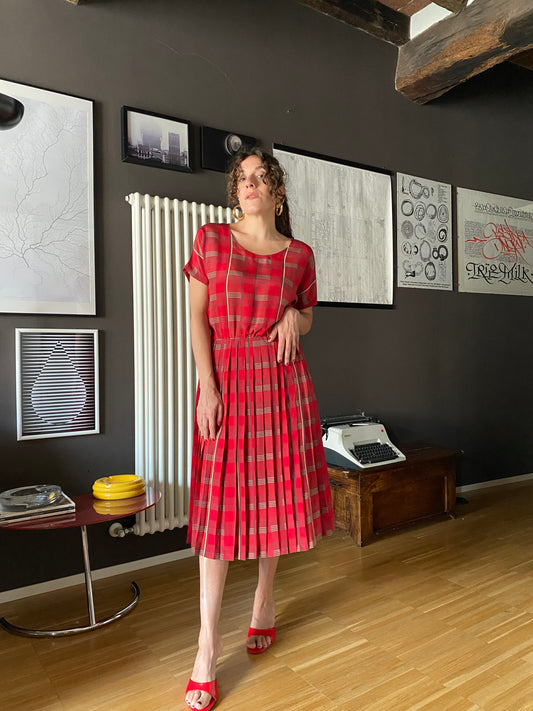 Abito midi sartoriale in seta vintage