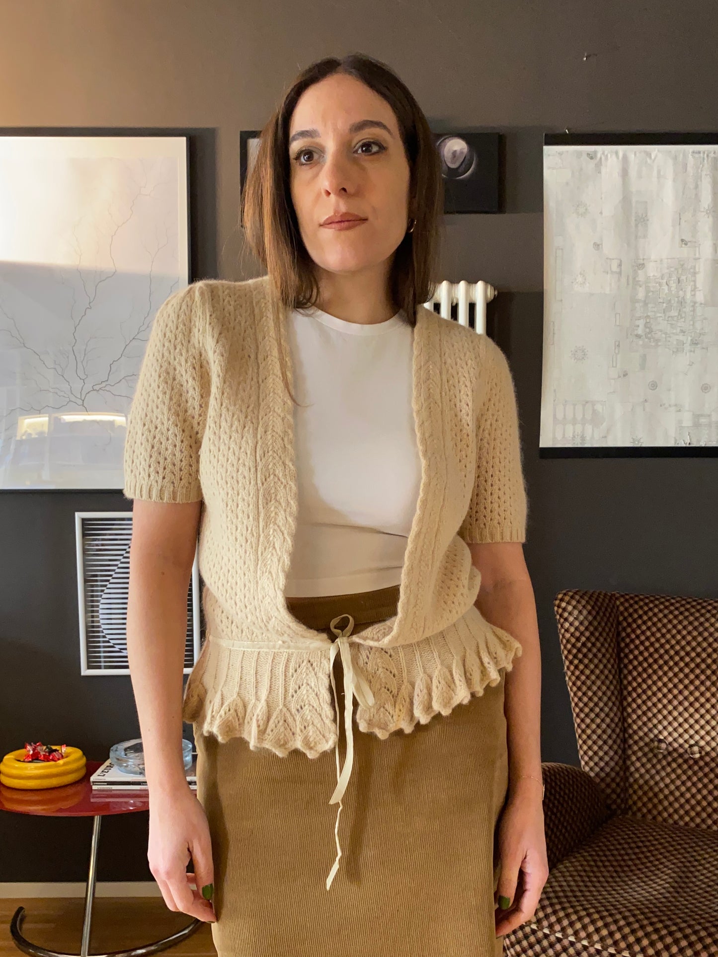 Cardigan lana e angora