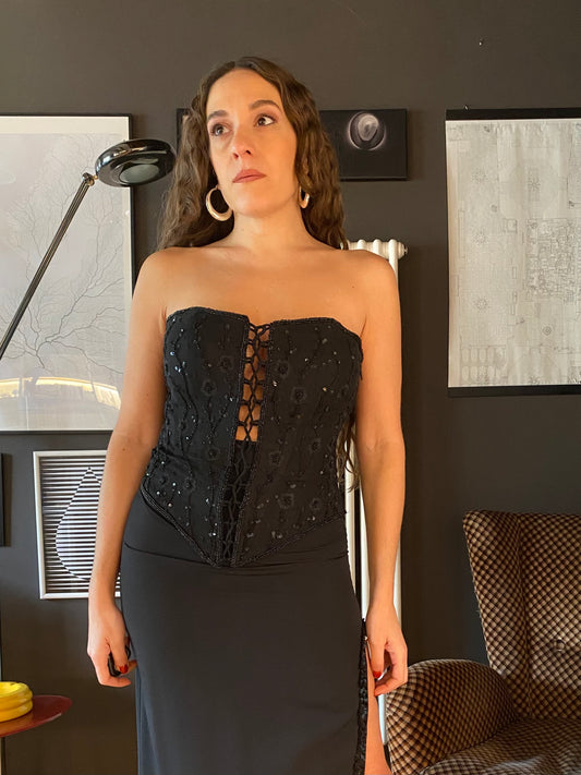 Corsetto vintage con perline