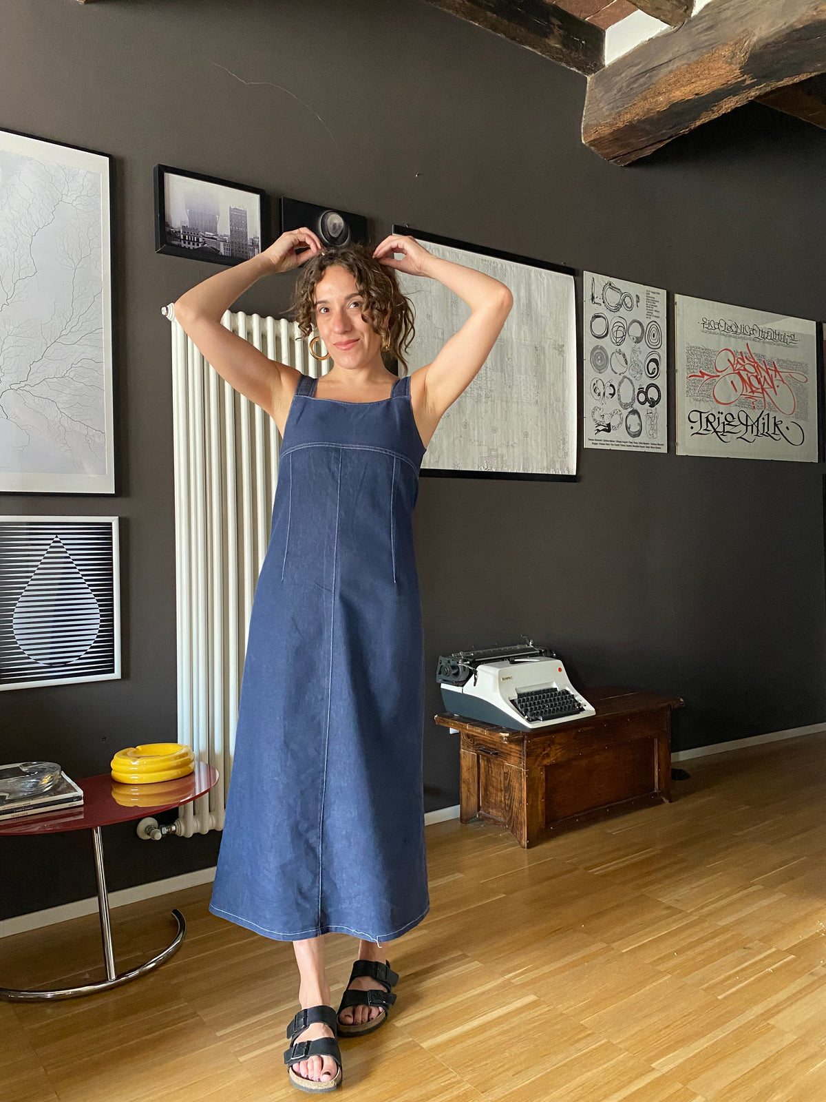 Abito denim lungo