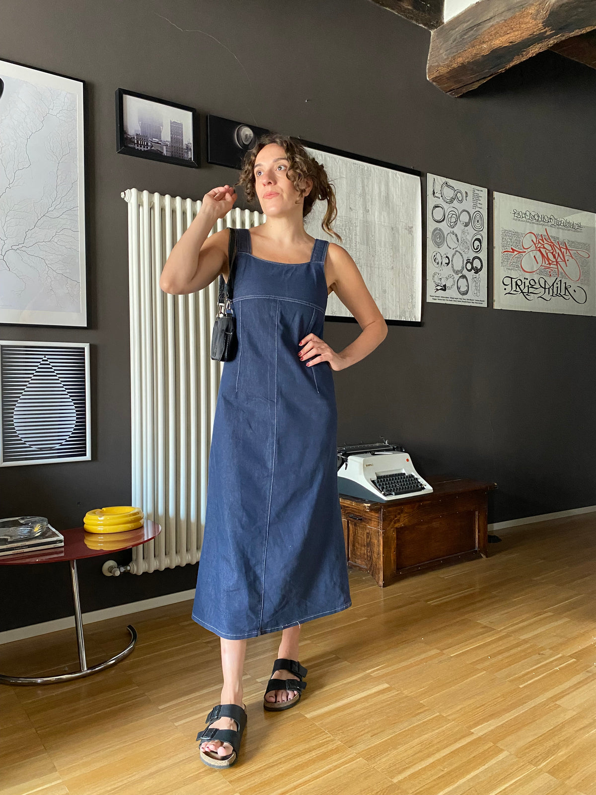 Abito denim lungo