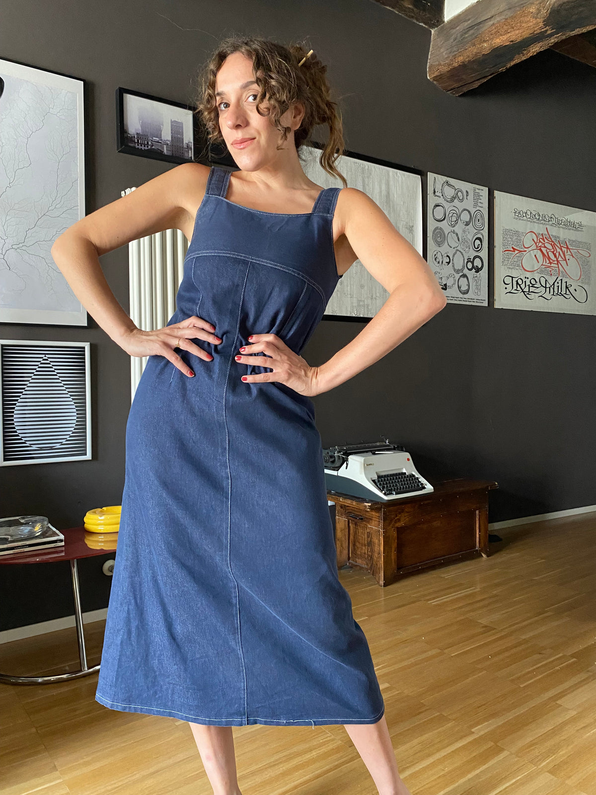 Abito denim lungo