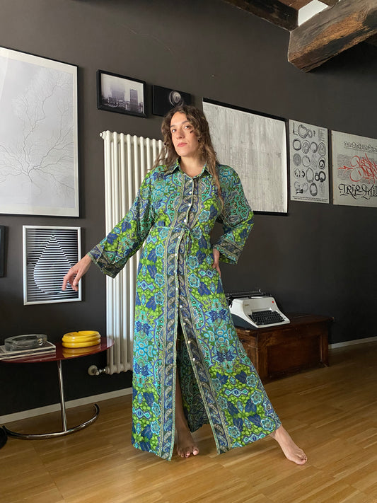 Abito boho in seta chemisier