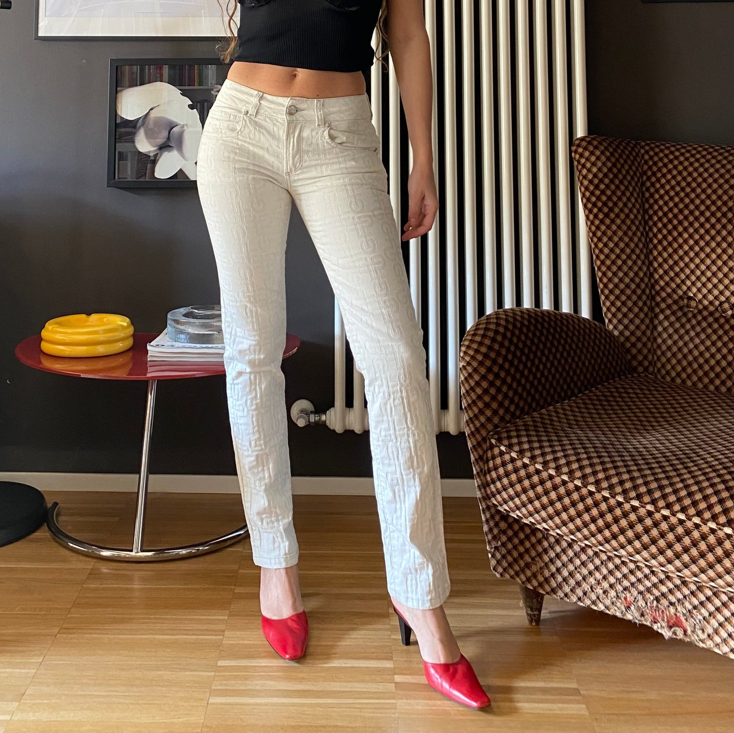 Pantaloni low waist Ferrè monogram