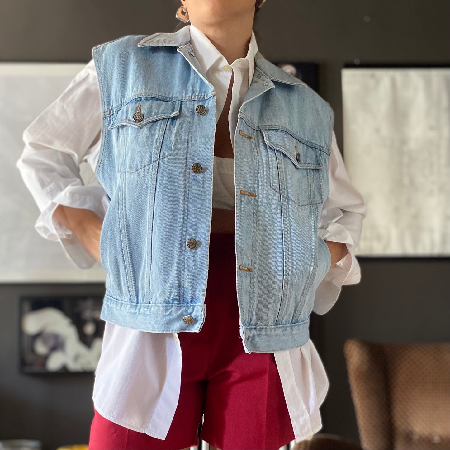 Gilet in denim anni 80